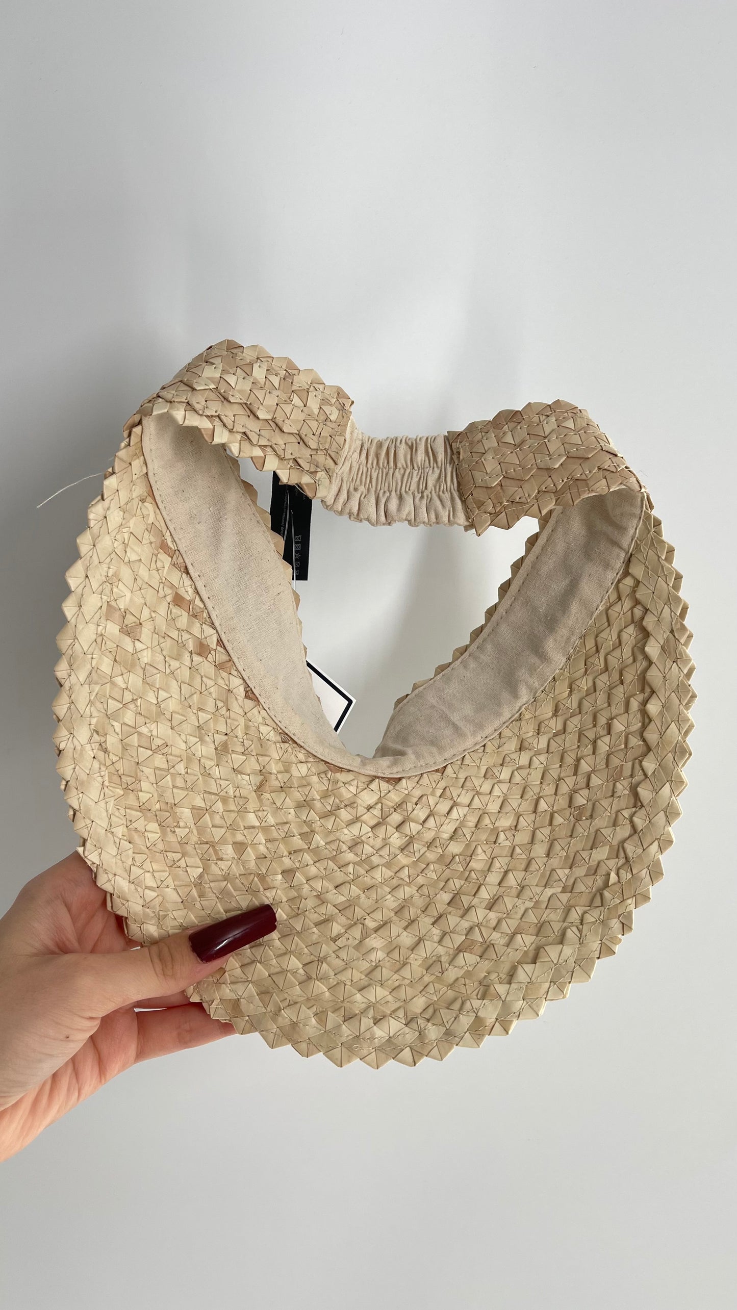 Free People Tan Straw Visor Hat