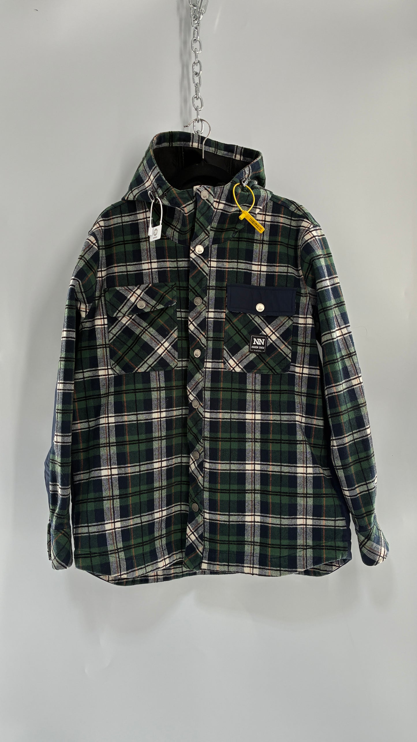 KOREAN Nandn Snow Men’s Snowboarding Flannel Hooded Jacket (Medium)
