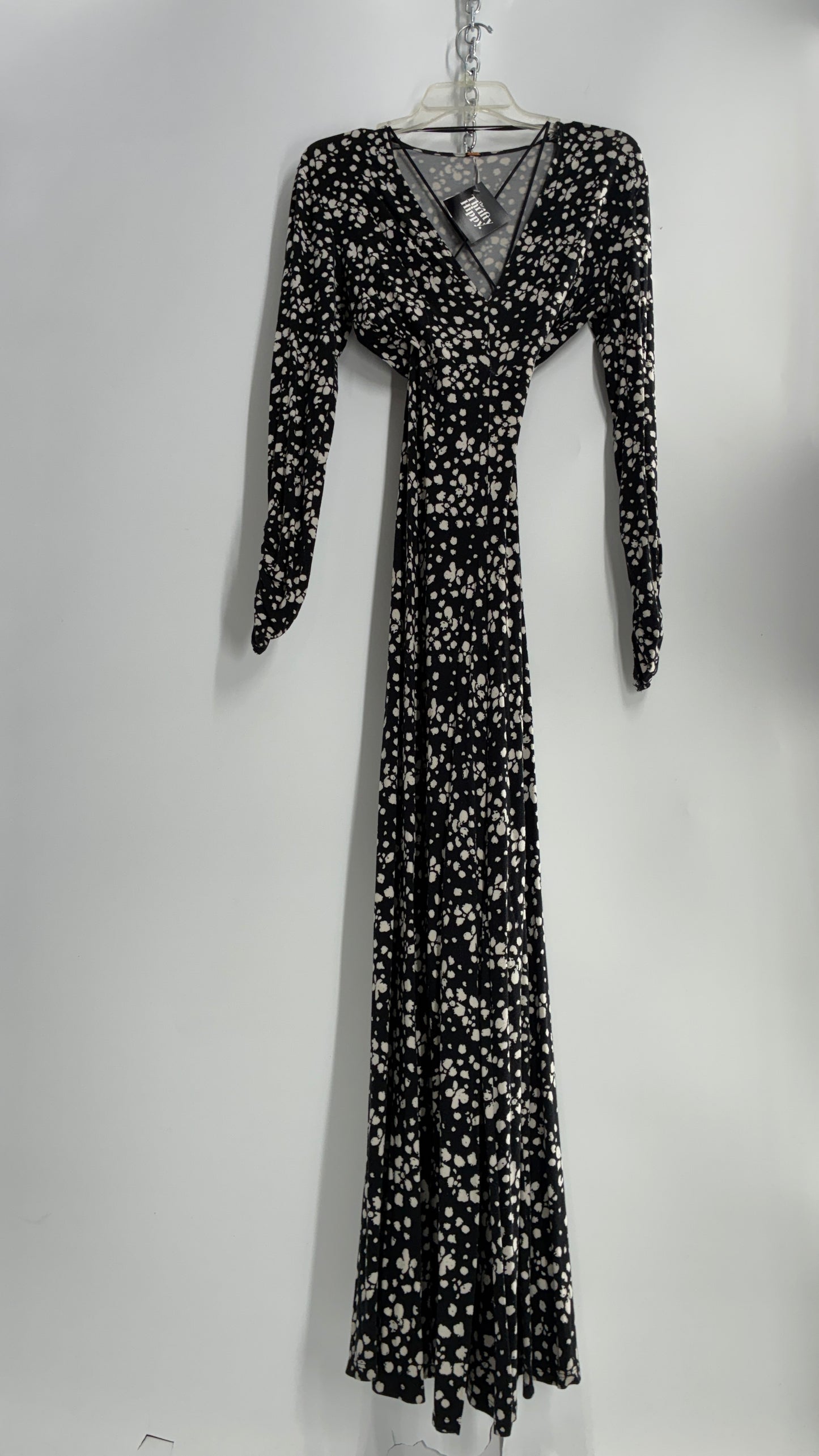 Free People Black and White Polka Dotted Jumpsuit (2)