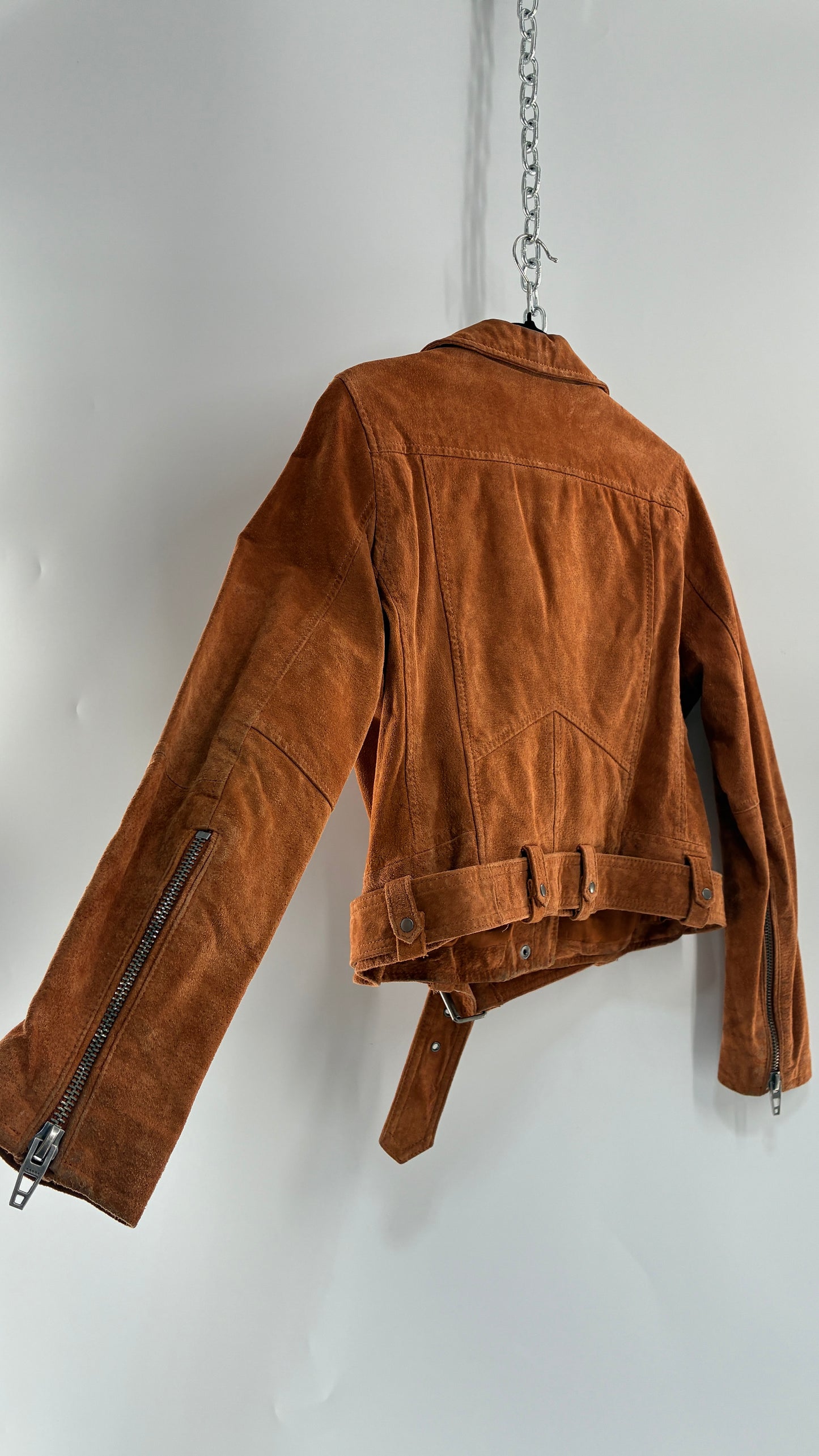 Vintage BLANK NYC Suede Leather Motorcycle Jacket (Large)
