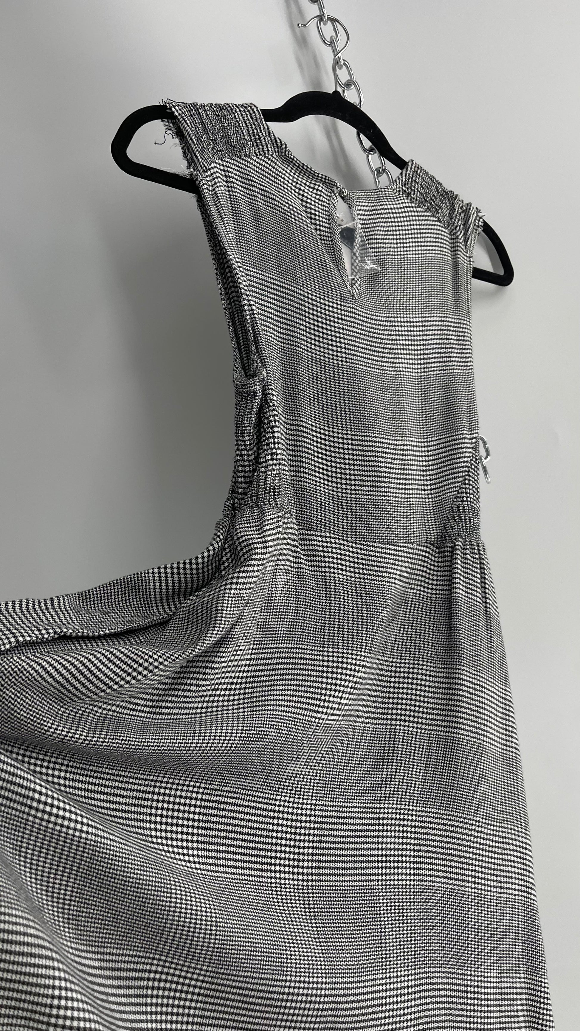 Free People Black and White Plaid Woven Dress with Smocked Details (M) Free People Black and White Plaid Woven Dress with Smocked Details (M)