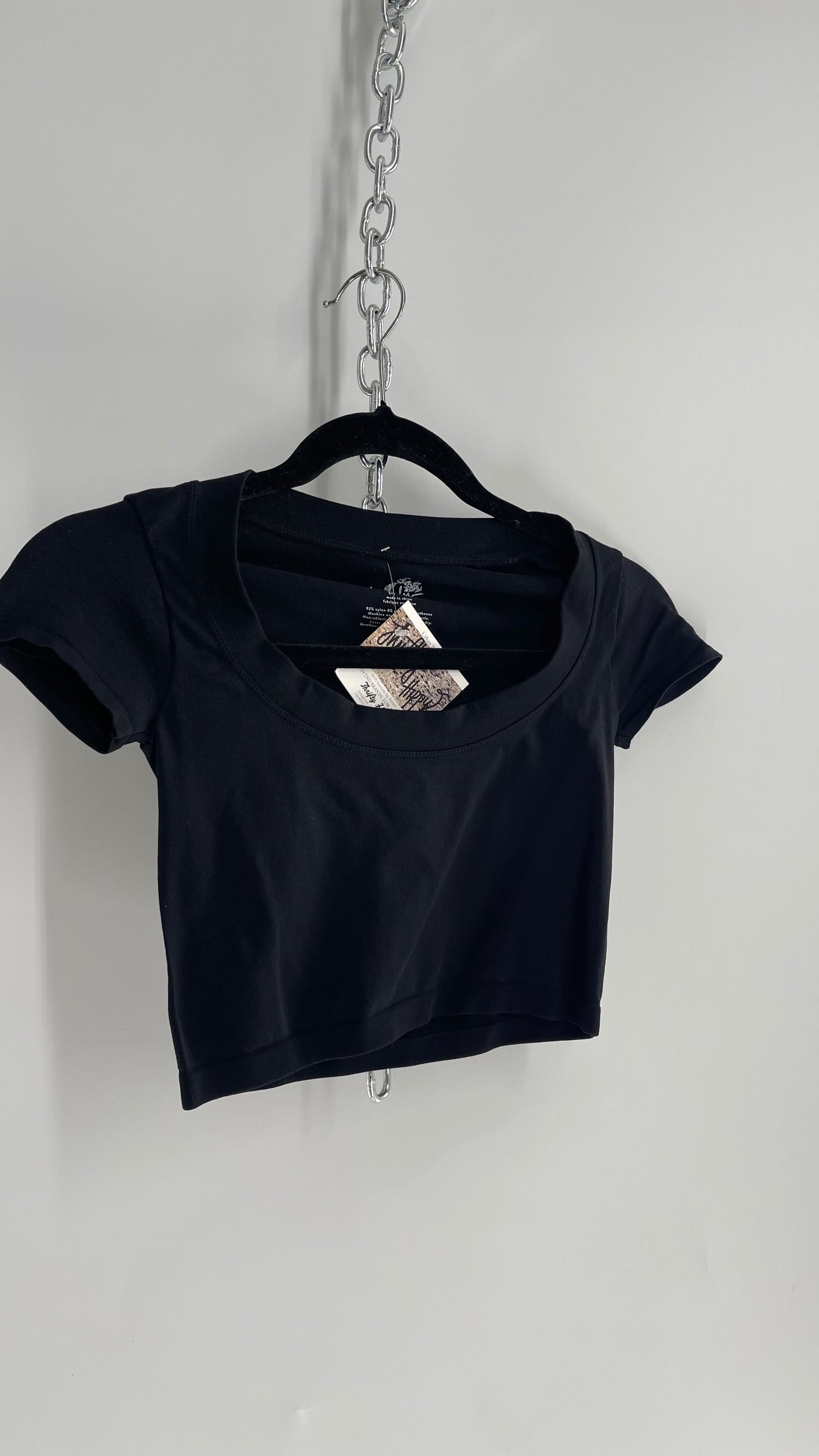 Intimately Free People Black Cropped T Shirt (XS/S)