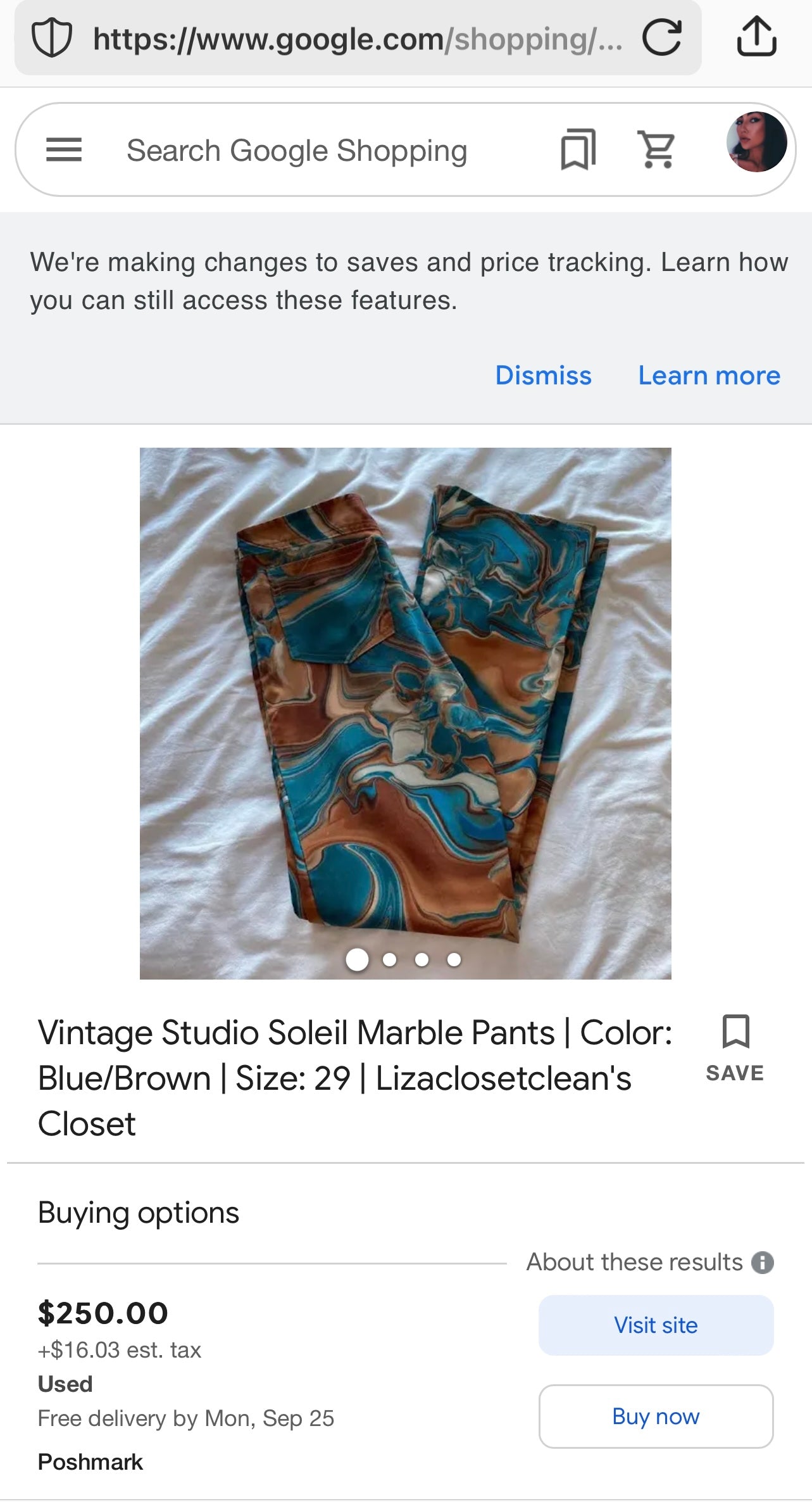 Vintage Studio Soleil Brown/Blue Marble Trouser (7/29)