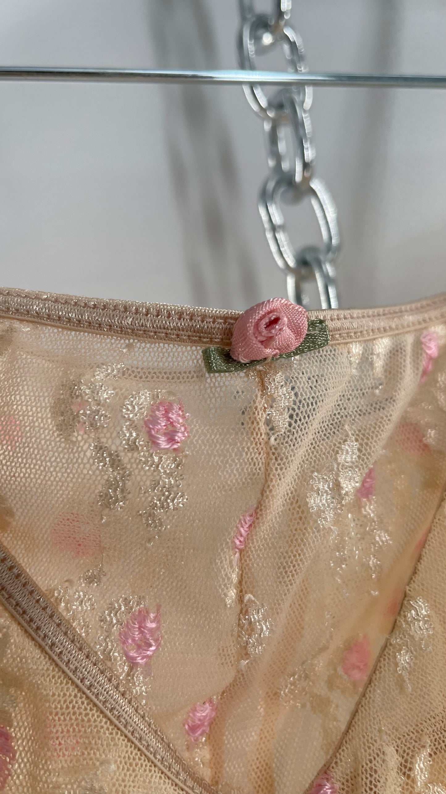 Vintage Secret Treasures Soft Rose Lace Tank and Shorts Set (Large)