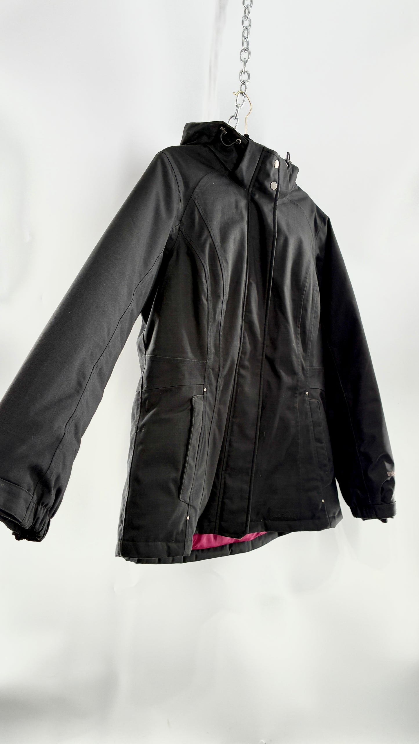 EDDIE BAUER Goose Down Black Jacket with Puffer Lining (Medium)