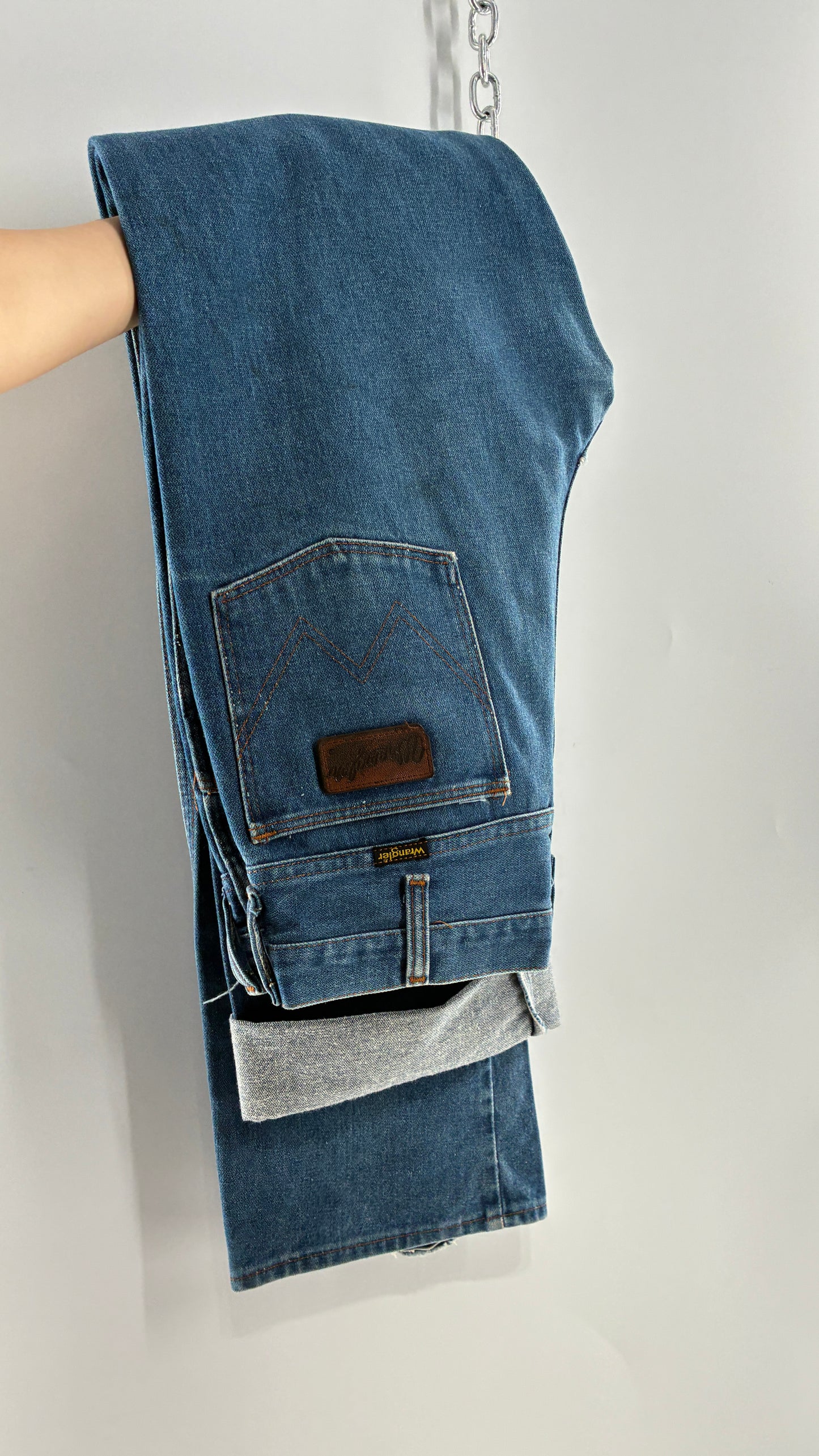 Vintage Free People WRANGLER Light Wash High Waisted Jeans (31x38)