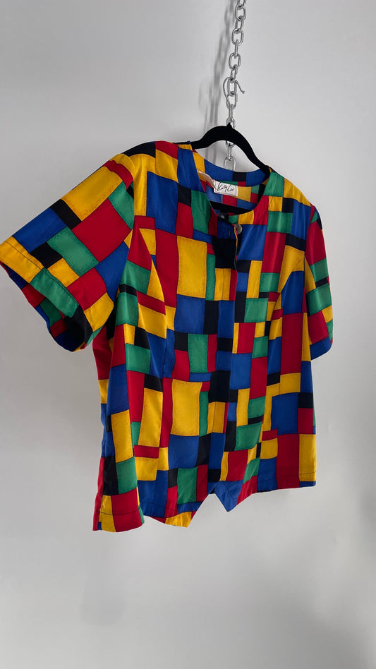 Vintage 1980s Kolby Ike Geometric Button Up (C)