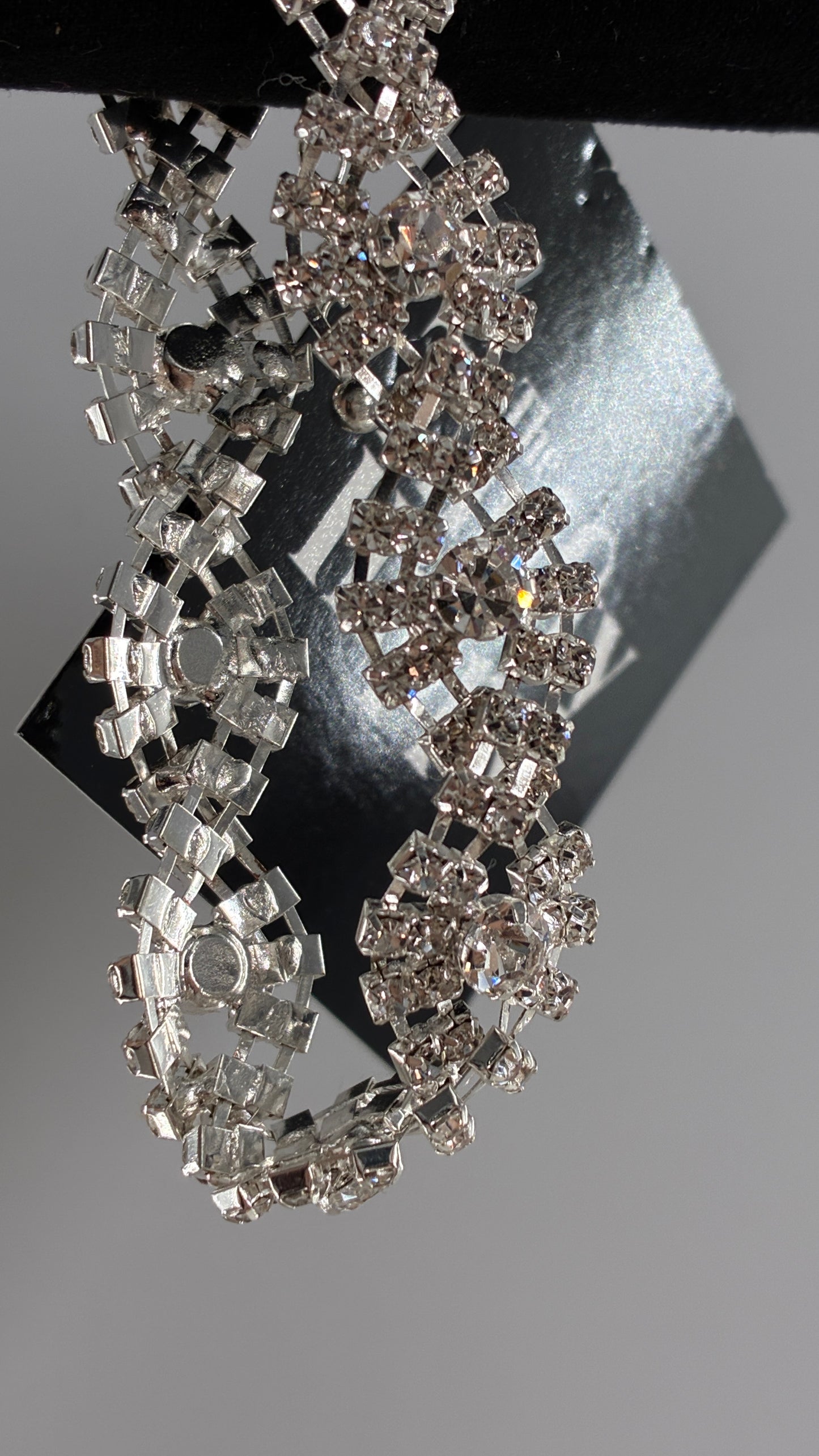 Silver Rhinestone Encrusted Bracelet