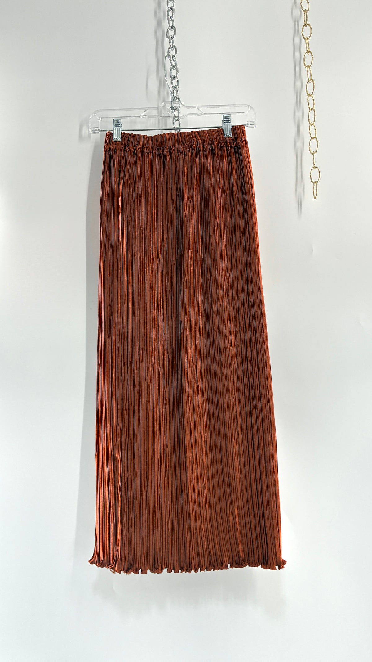 Vintage GEORGE F COUTURE Plissé 2 Piece Burnt Orange Structured Blazer Set with Velour, Gold Rope Detail (6)