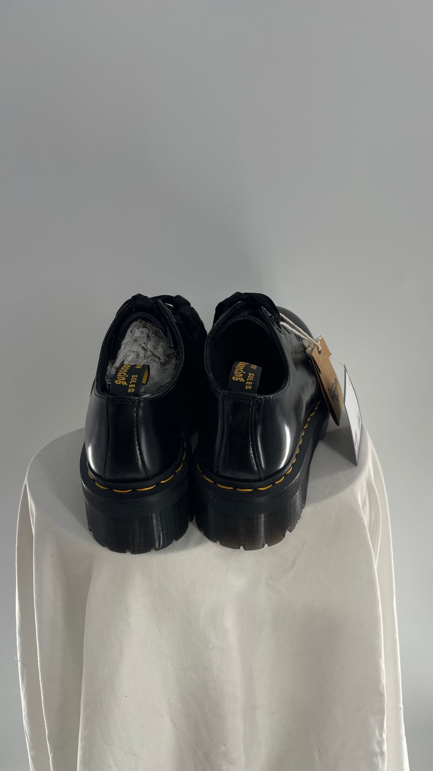 Dr.Martens  Black Patent Leather Holly Platform Oxford(8)