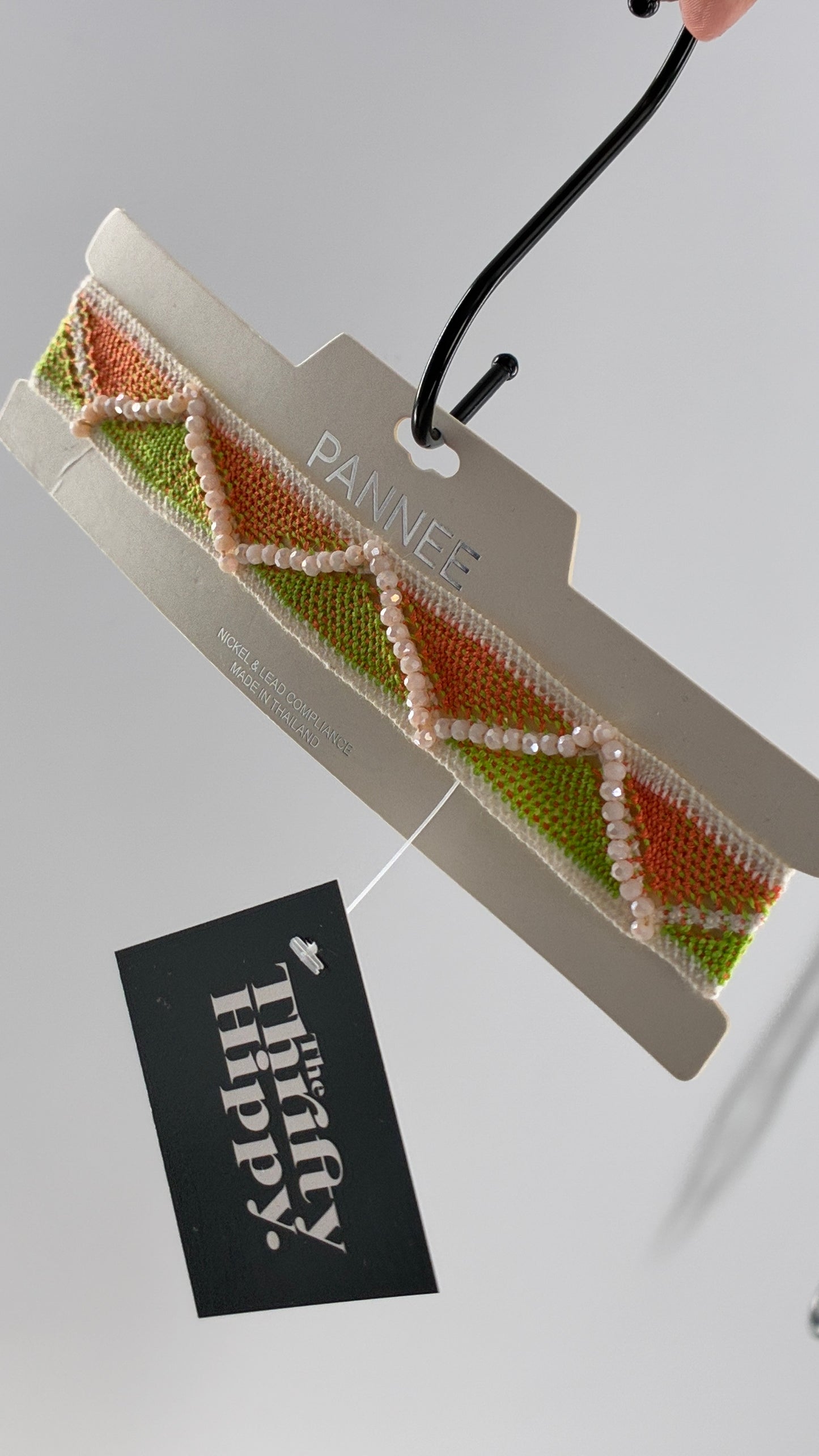 Vintage PANNEE Green Orange Beaded Choker