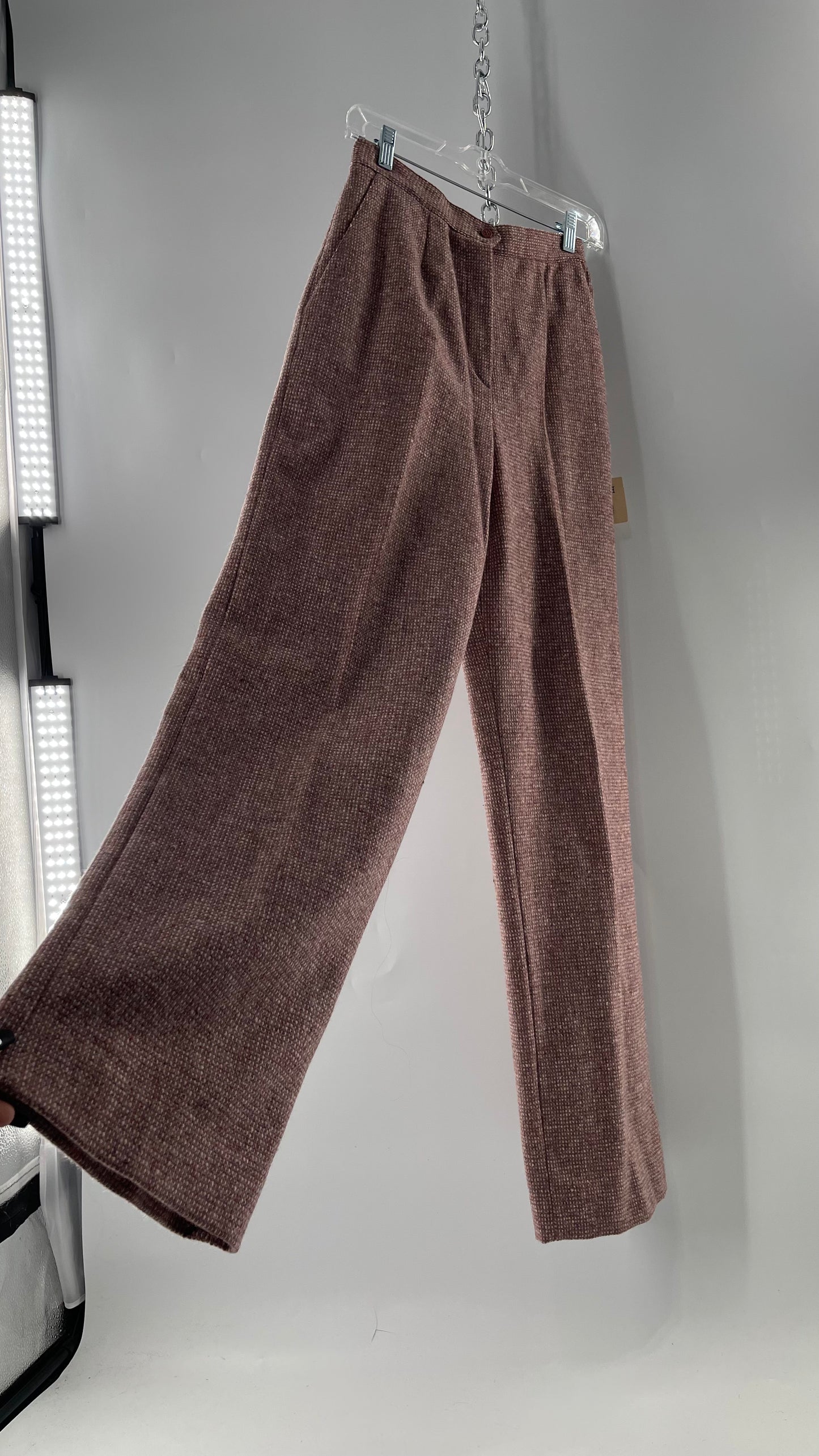 Deadstock Tanner Tweed Sport Vintage Pink Wool Trouser with Tags Attached (8)