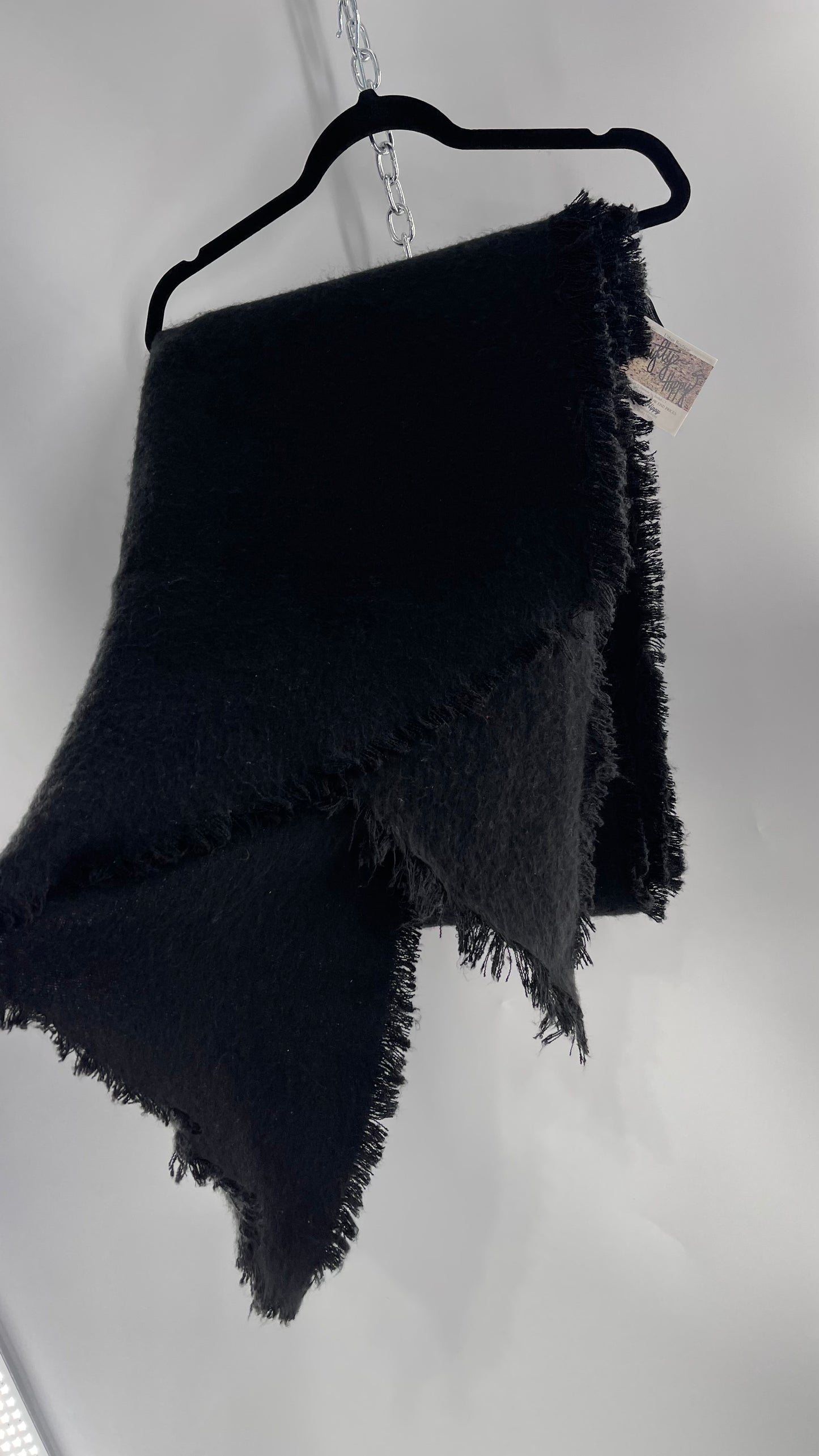 Free people Ultra Thick Voluminous Black Scarf