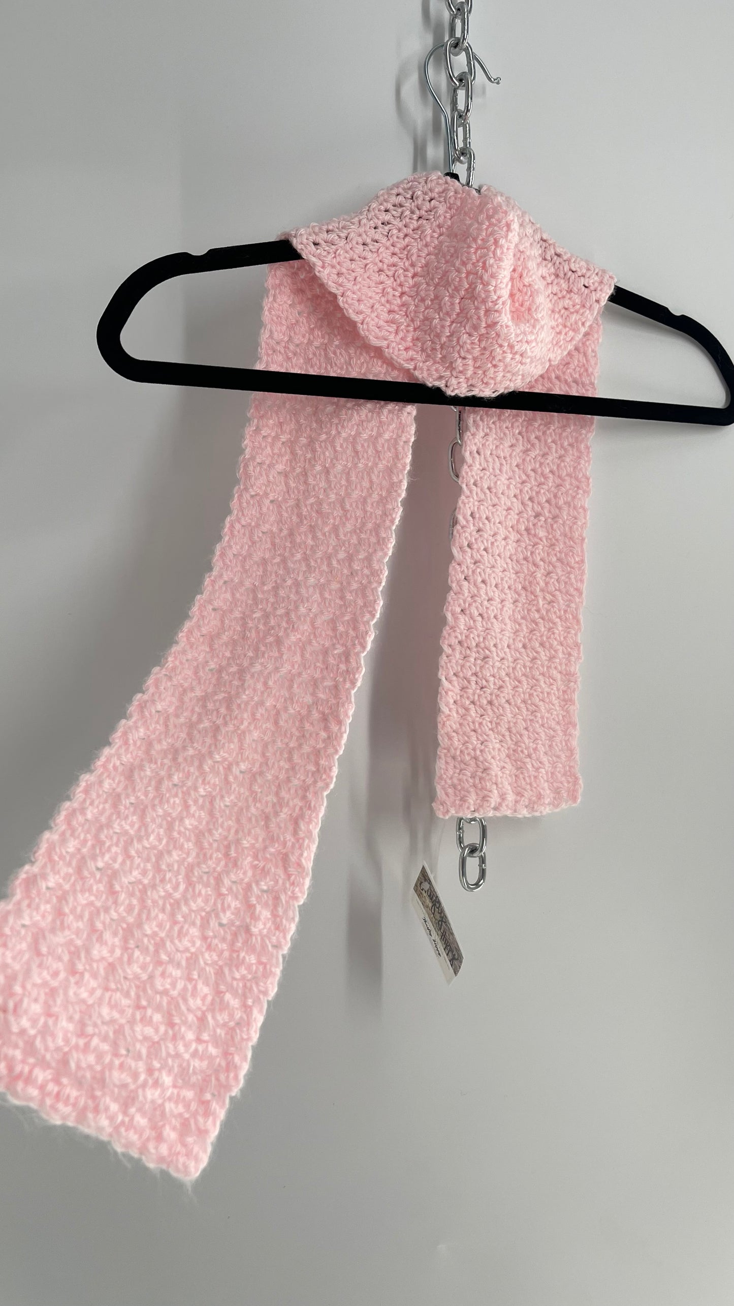 Vintage Pink Crochet Scarf