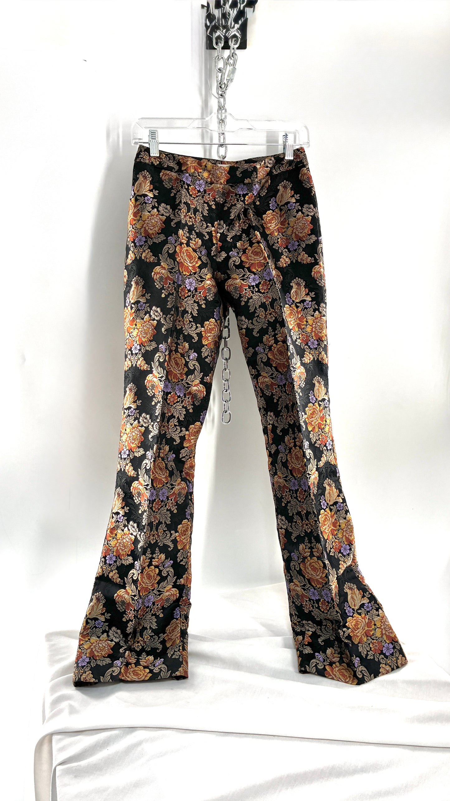 Vintage DOLCE & GABANNA Silk Black Brocade Trouser (42)