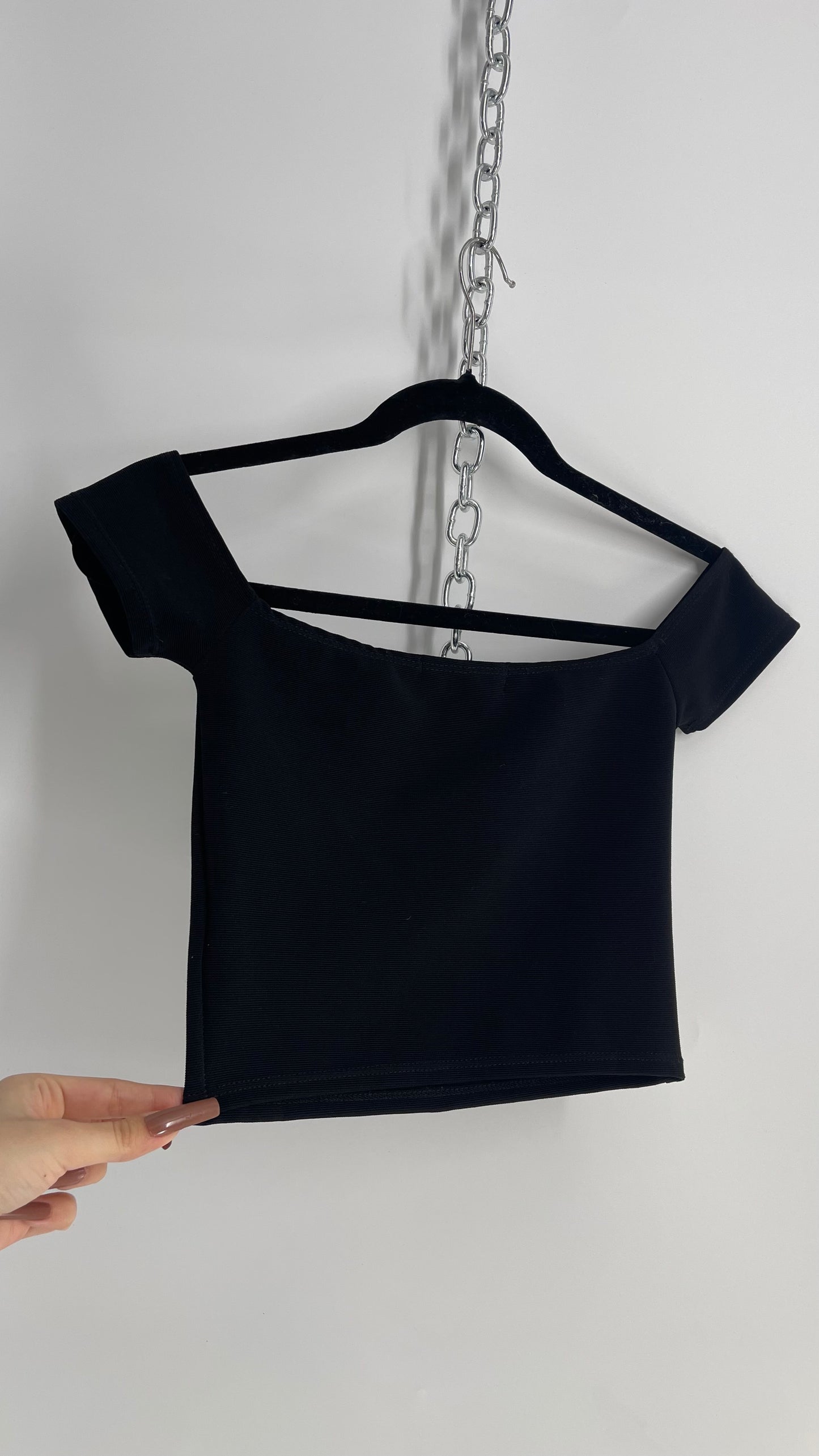 Urban Outfitters Black Off the Shoulder T Shirt (XS)