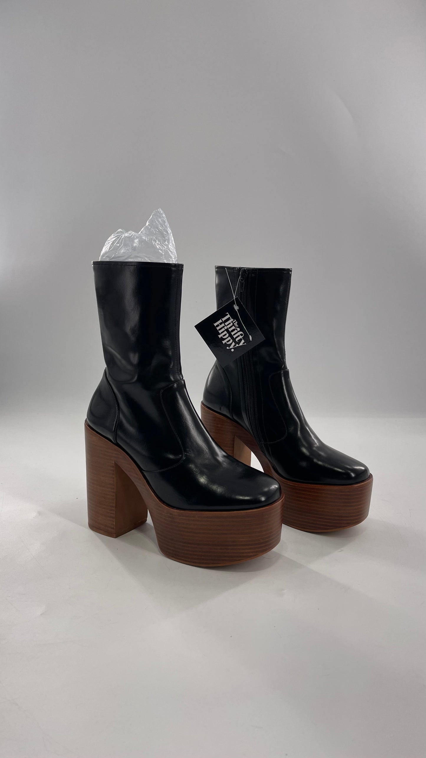 Jeffrey Campbell Mexique Black Boot with Platform And Chunky Wooden Heel (8)