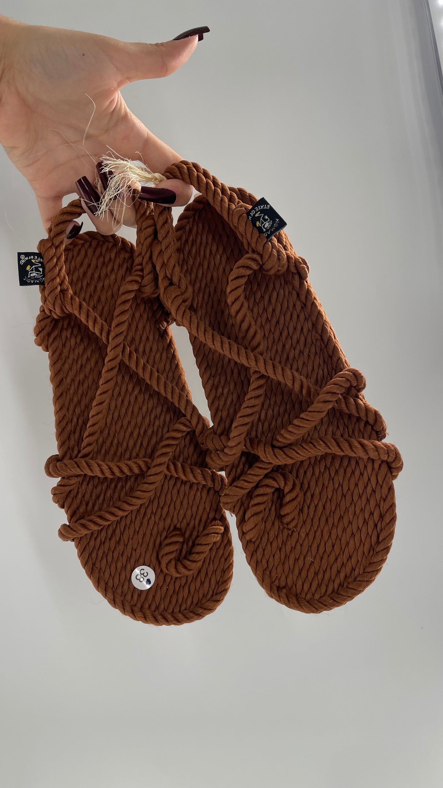 Nomadic State of Mind Free People Bronze/Burnt Orange Rope Sandals (38)