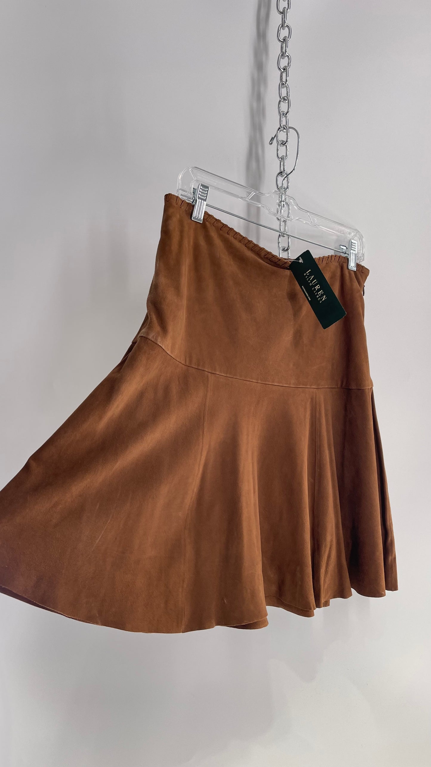 Ralph Lauren 100% Goat Leather Mini Skirt (Size 6)