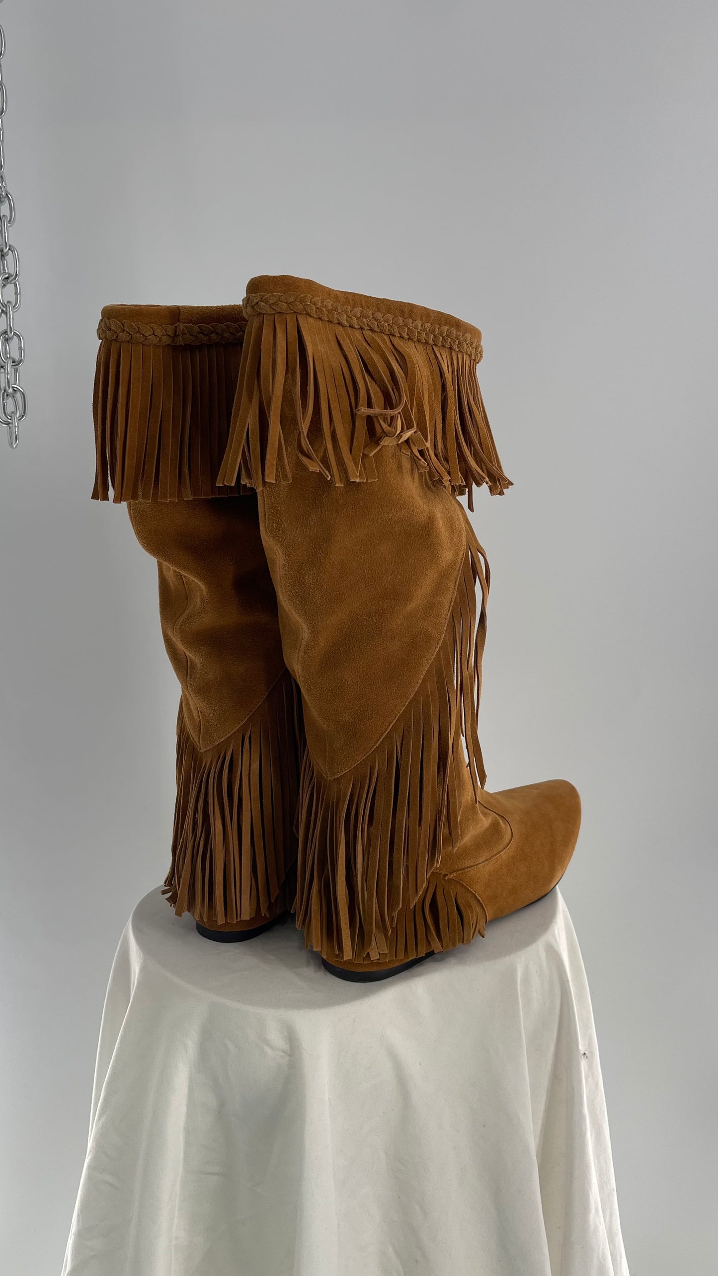 Vintage Sam Edelman Leather Fringe Western Boot (8.5)