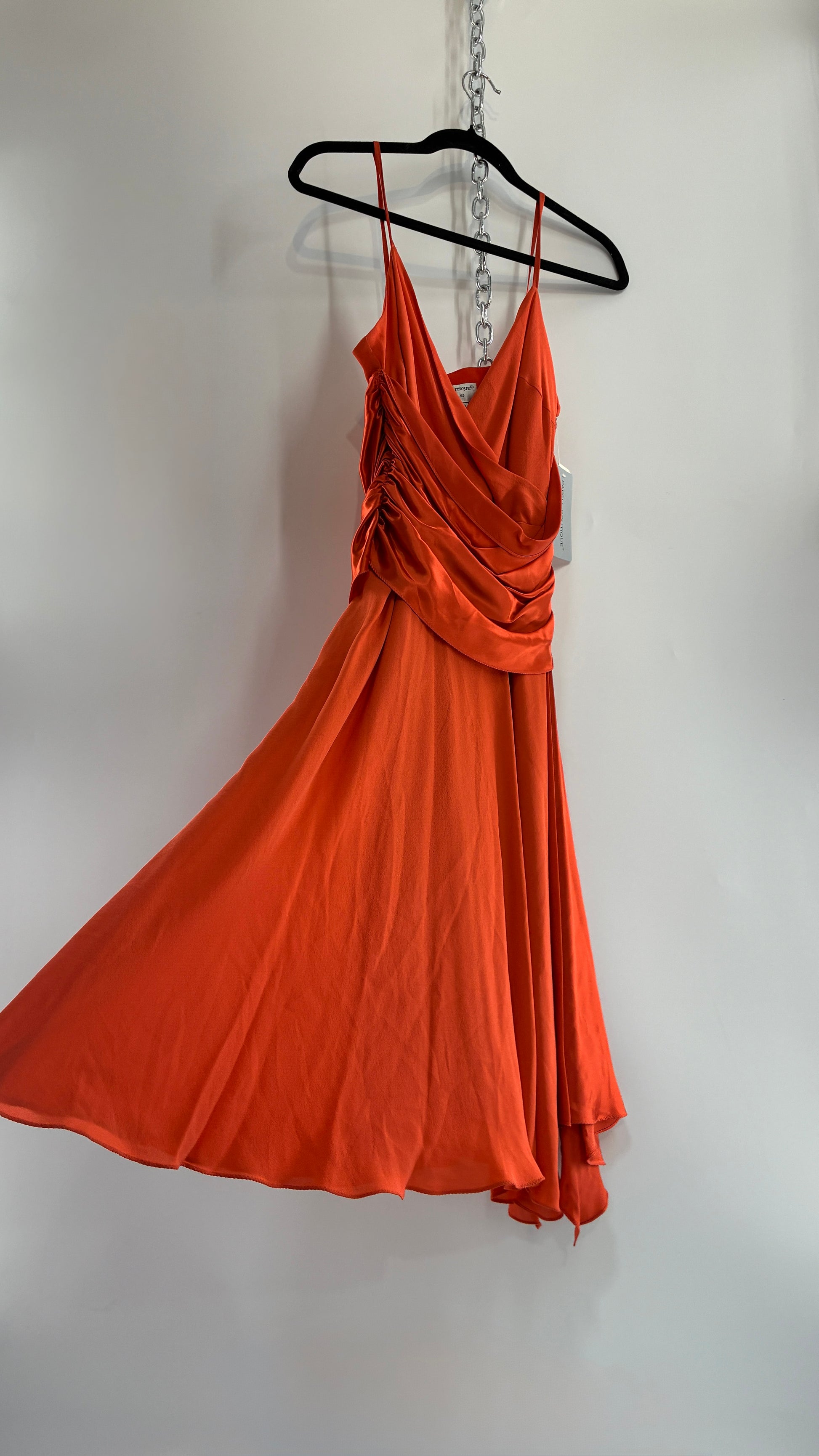 Deadstock Vintage PAPELL BOUTIQUE 100% Silk Tangerine Midi Dress with – The Thrifty Hippy
