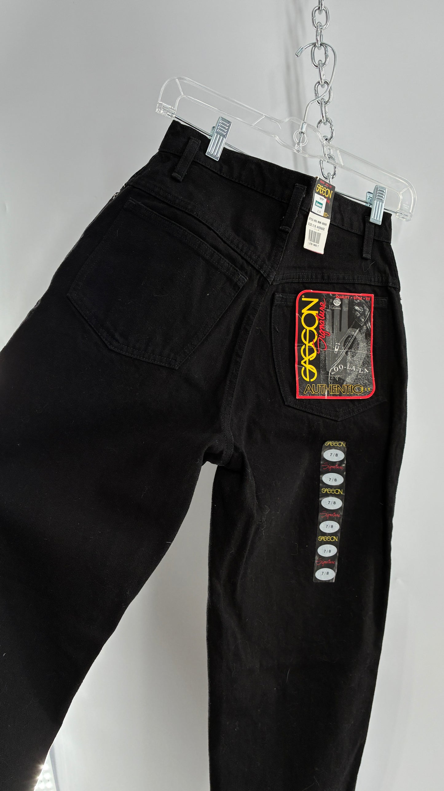 Deadstock Vintage 1980s SASSON Black High Waisted Mom Jean (7/8)