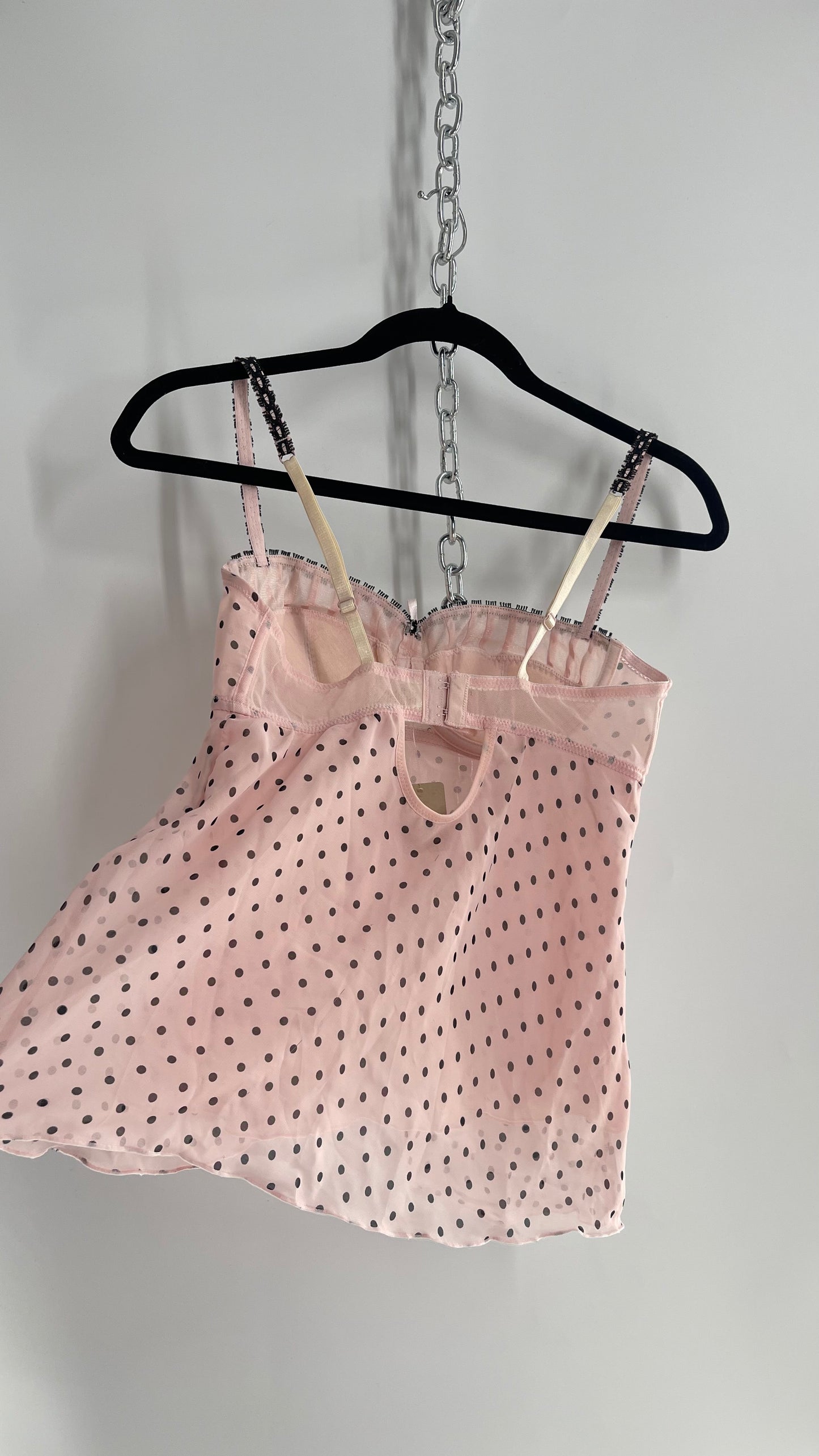 Vintage Native Intimates Baby Pink Polka Dot Bustier (34C/Medium)