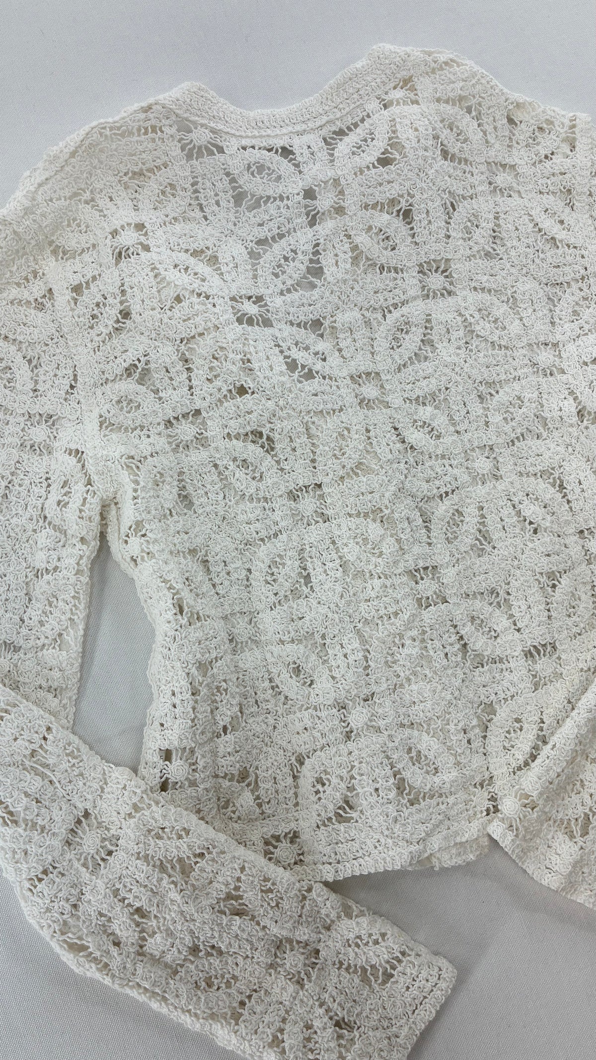 Imported Portuguese 100% Cotton Crochet Cardigan NWOT (Medium)