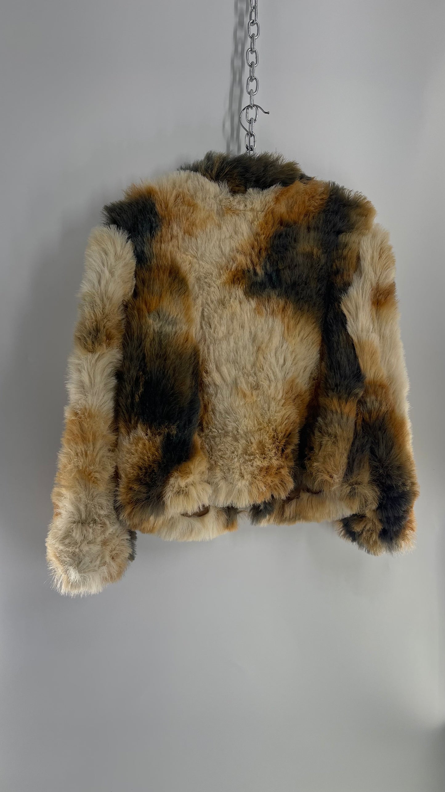 Vintage Tsunami Mixed Tone Faux Fur Coat (Medium)