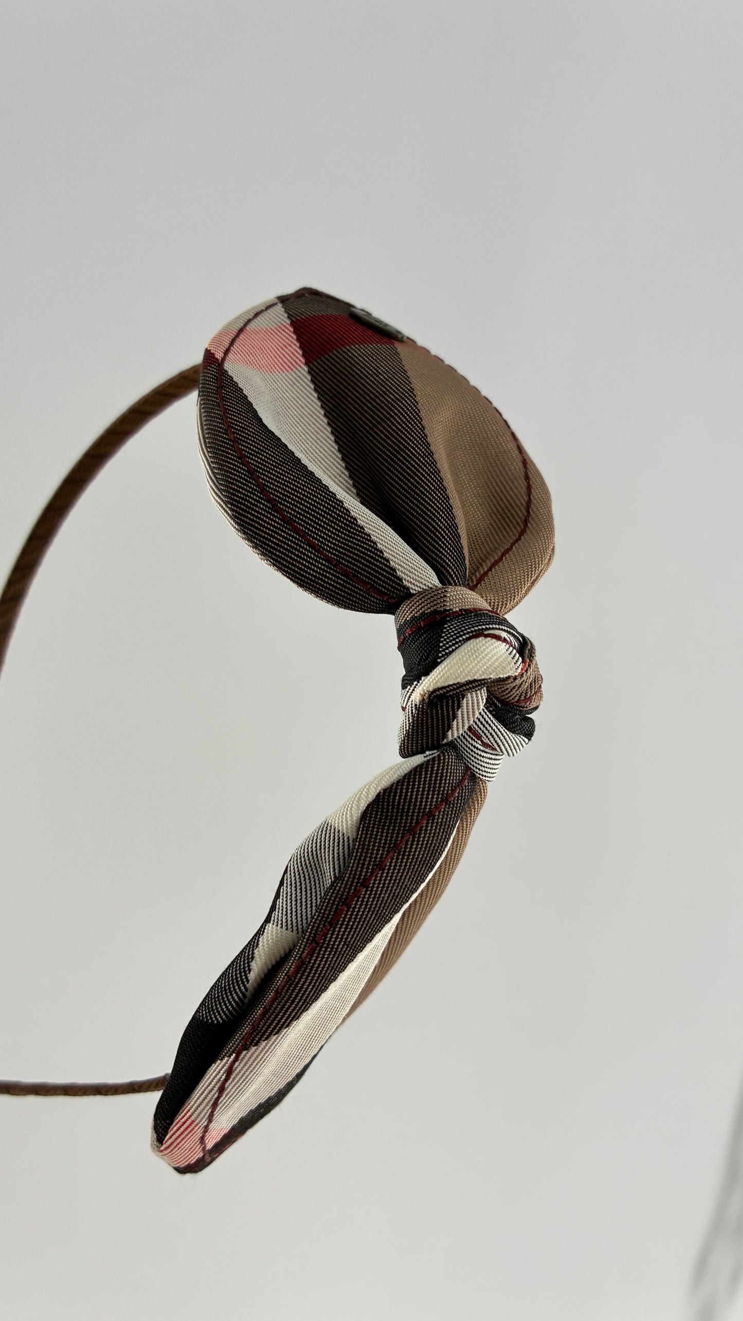 Vintage FARMER Handmade Headband with Burberry Bow