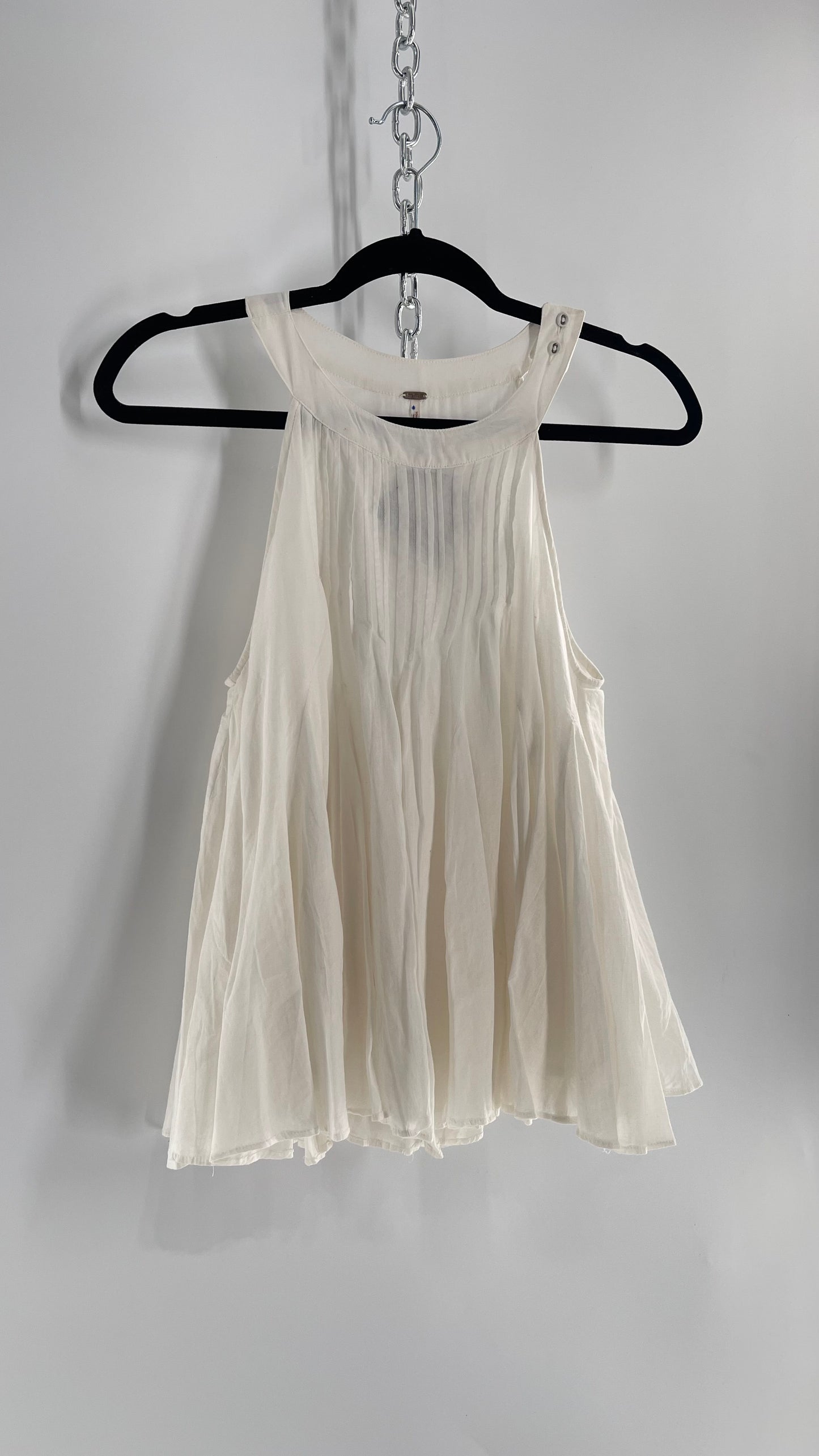 Free People White Pleated Tunic (XS)