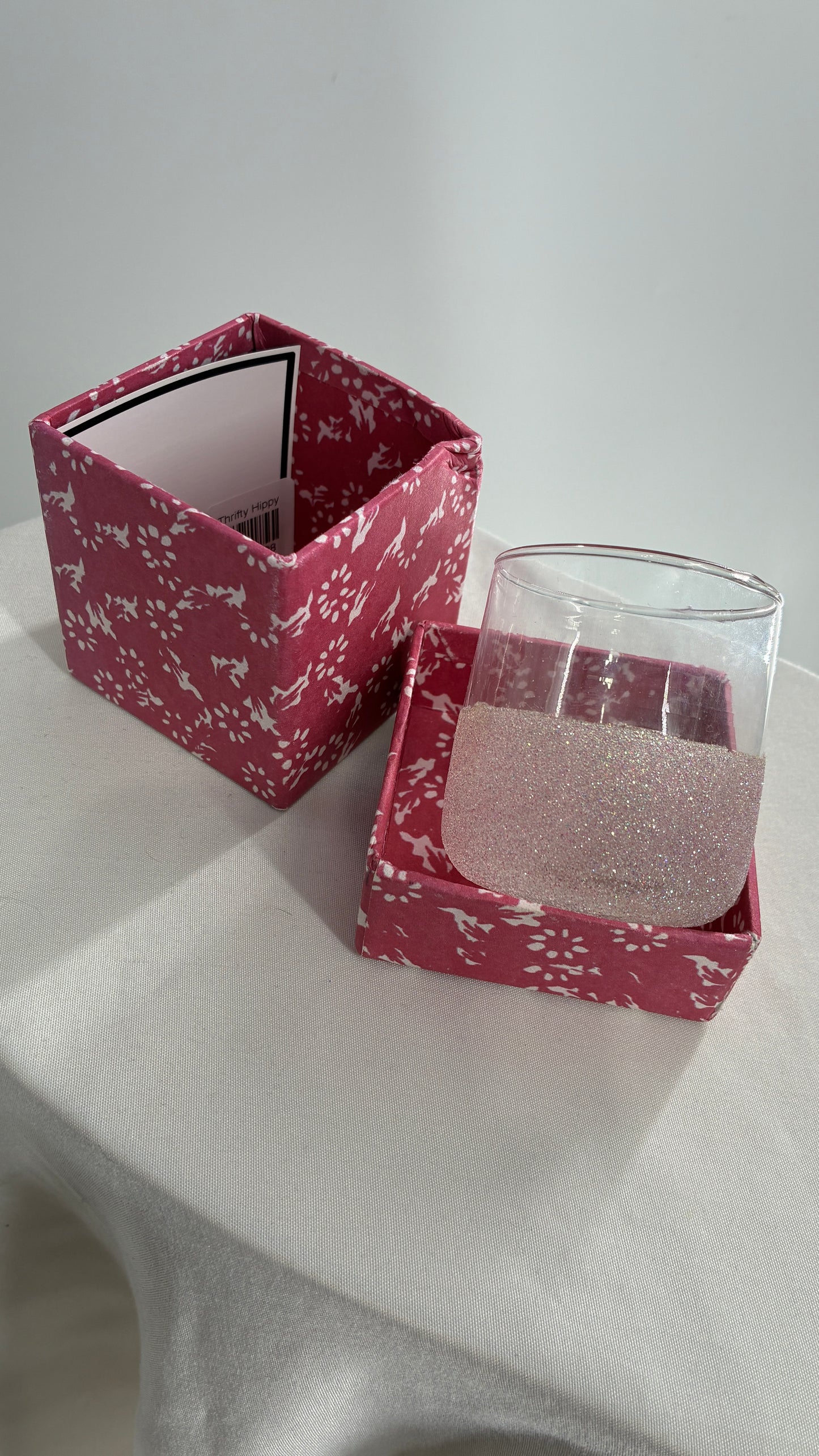 Free People Candle Holder or Small Glass Dipped in Glitter
