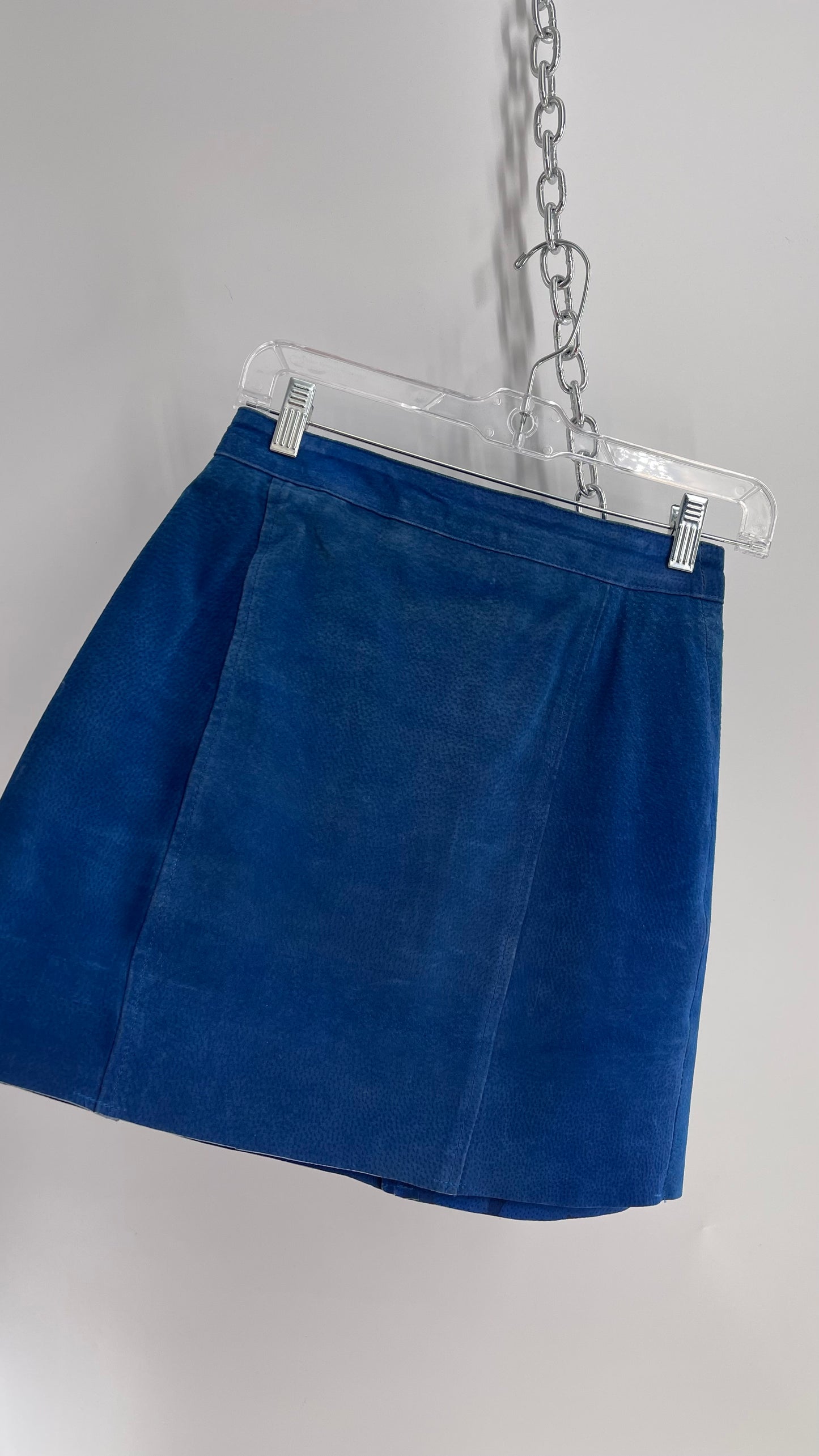 Urban Outfitters Renewal Royal Blue Suede Mini Skirt (XS/S)