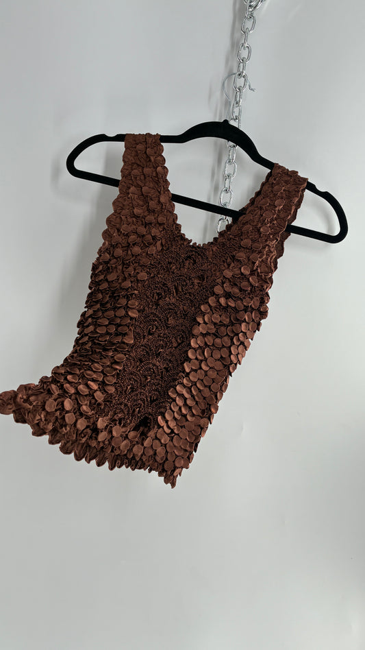 Vintage 1990s Brown Textured Popcorn Camisole (OS)