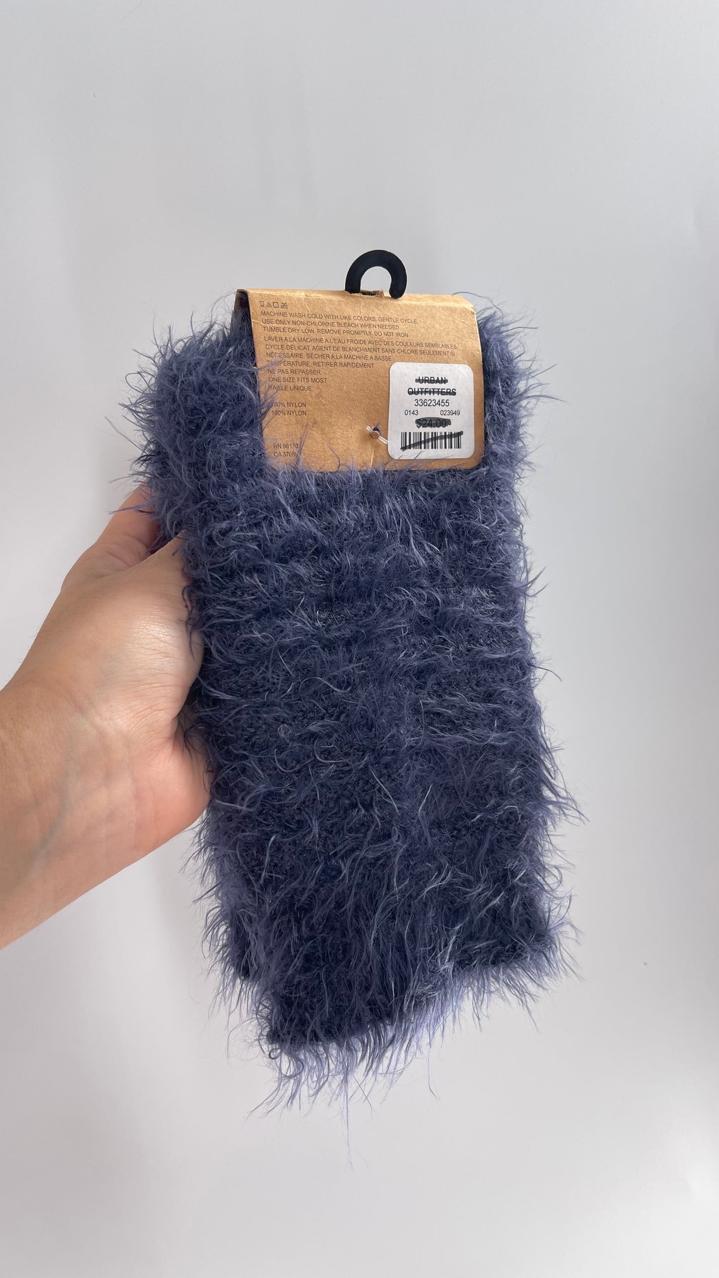 Urban Outfitters Fuzzy Over The Knee Navy Leg-warmers