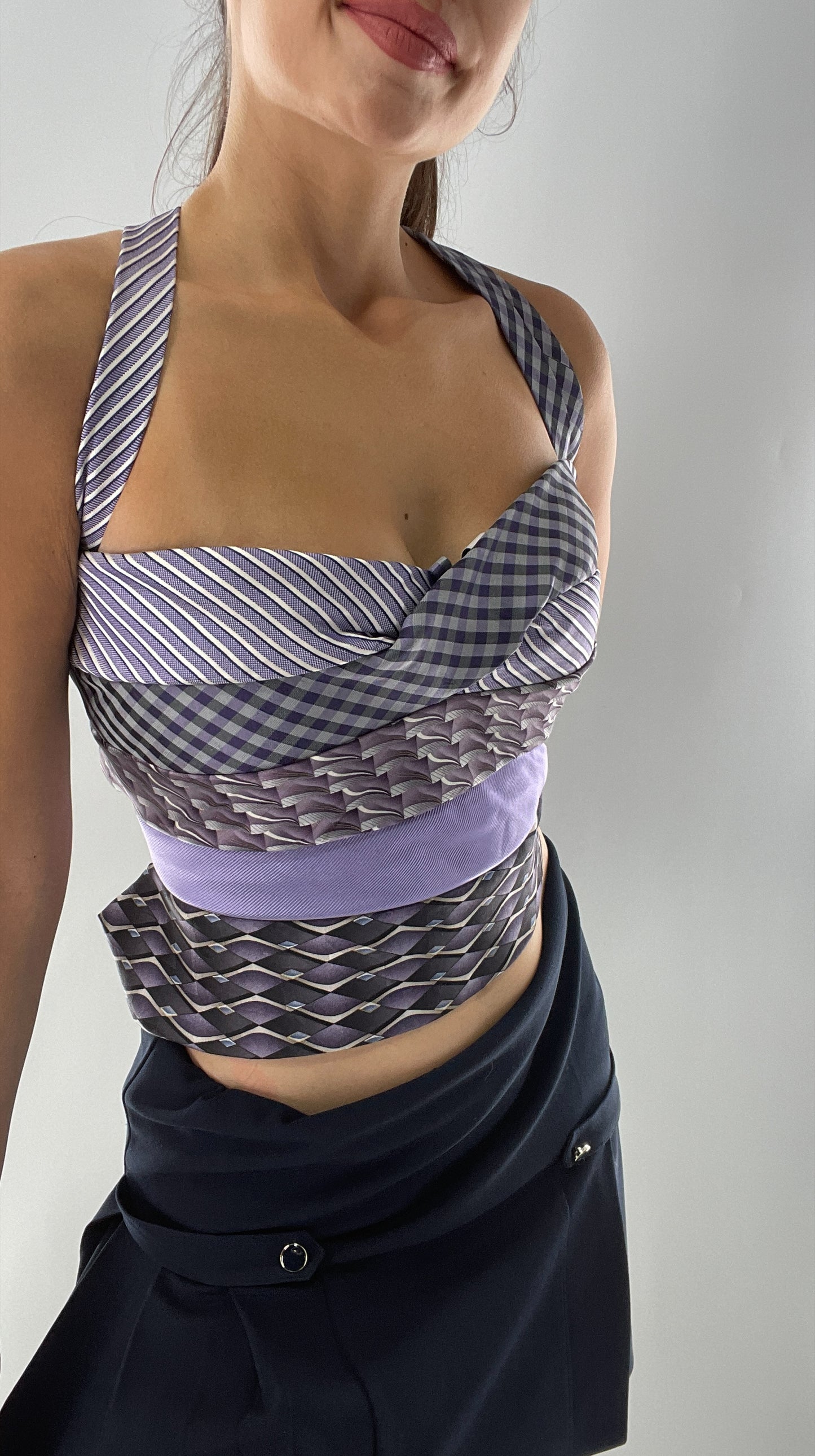 All Tied Up Custom Handmade Top Purple (One Size)