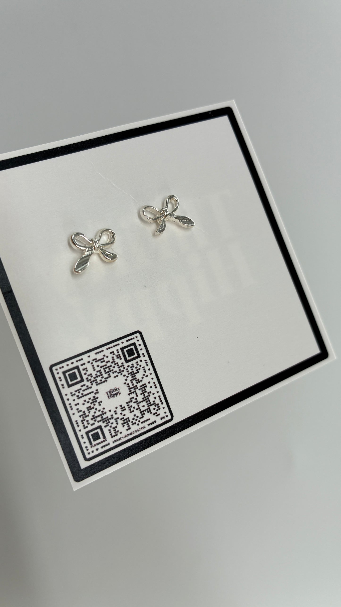 Tiny Dainty Silver Bow Earrings