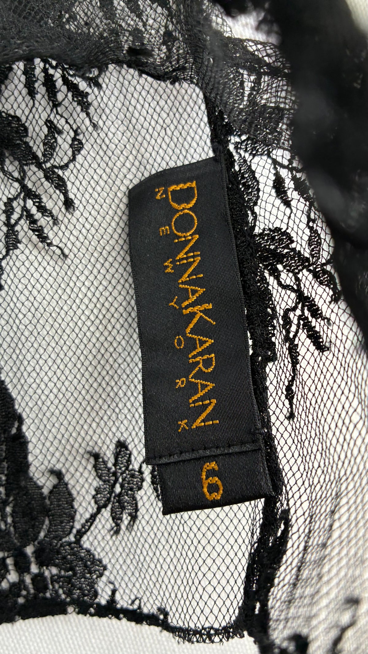 Vintage DONNA KARAN New York Ombré Floral Lace Mock Neck Beaded Blouse (6)