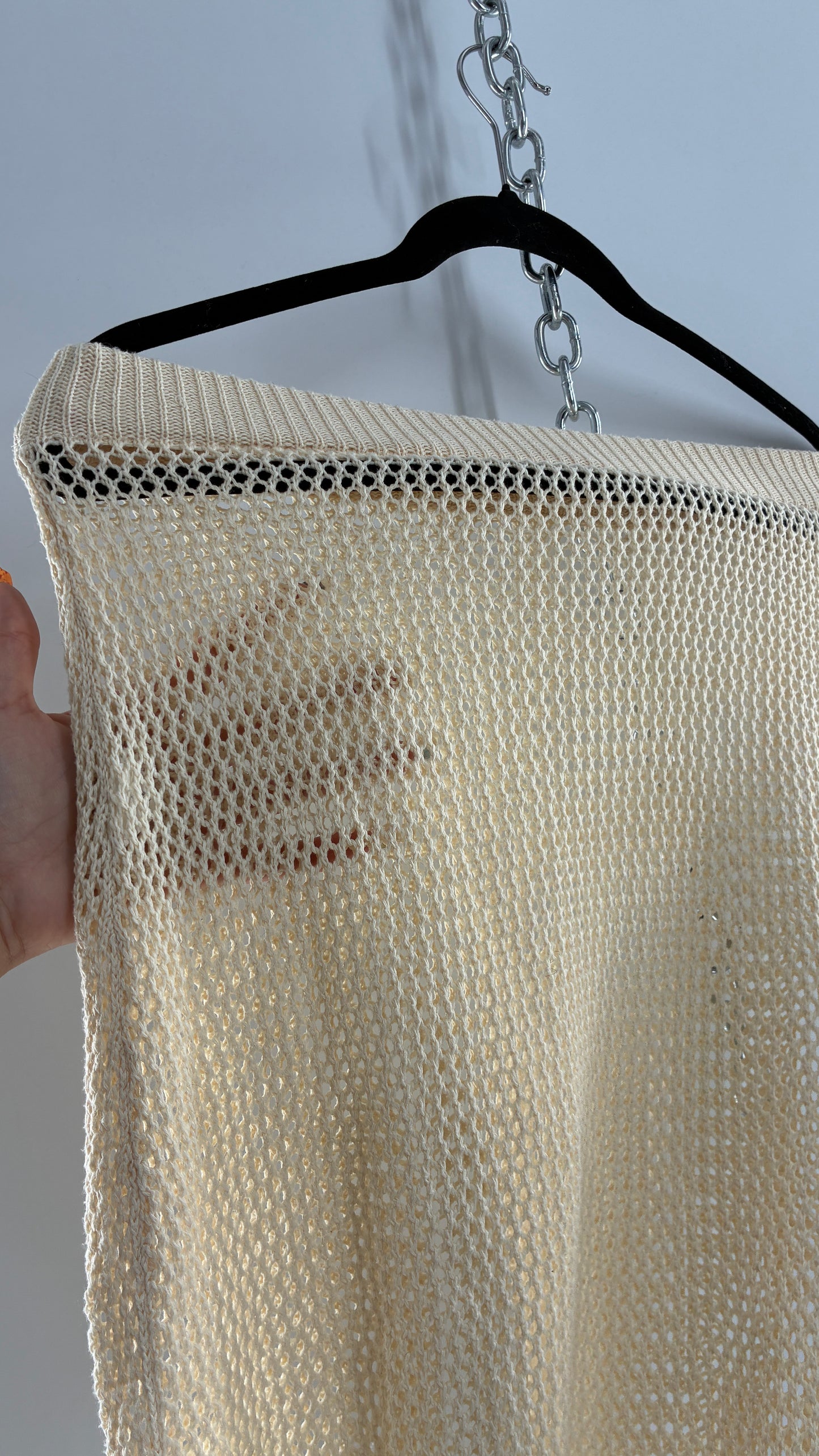 Cream Open Knit Skirt (S/M)