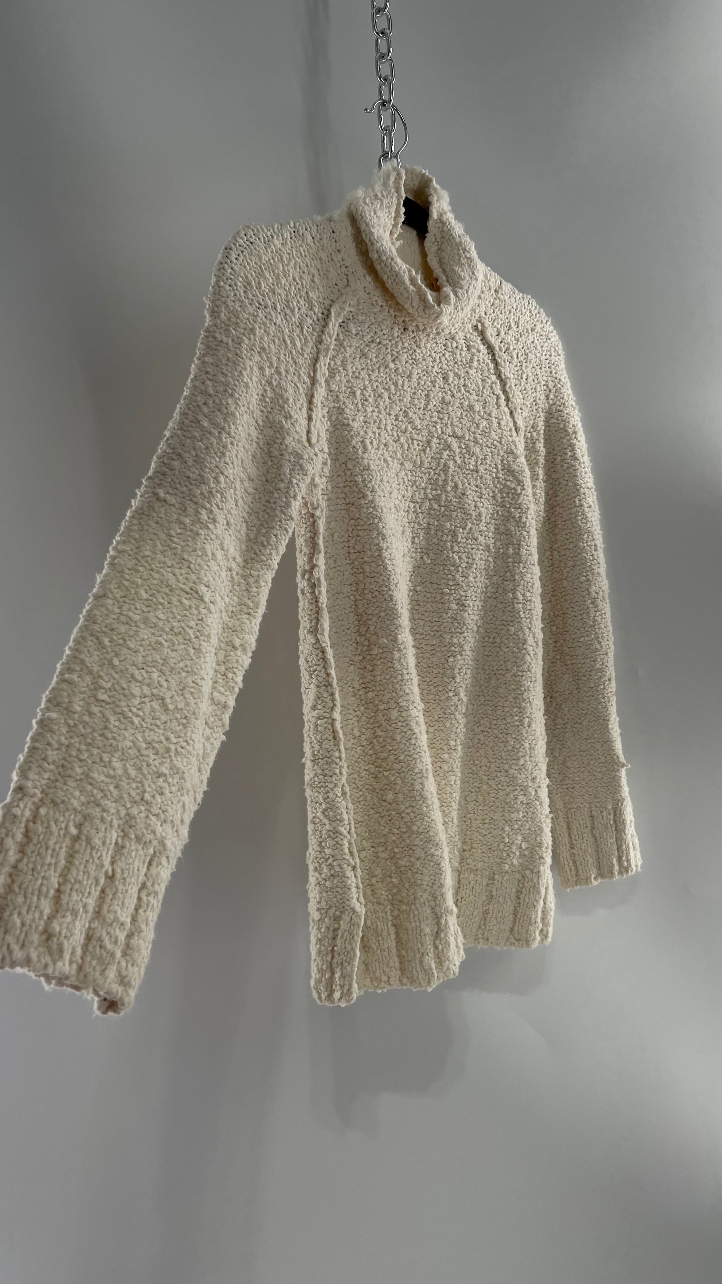 Moth Anthropologie Juliette Ivory White Knit Turtleneck Sweater(XS)