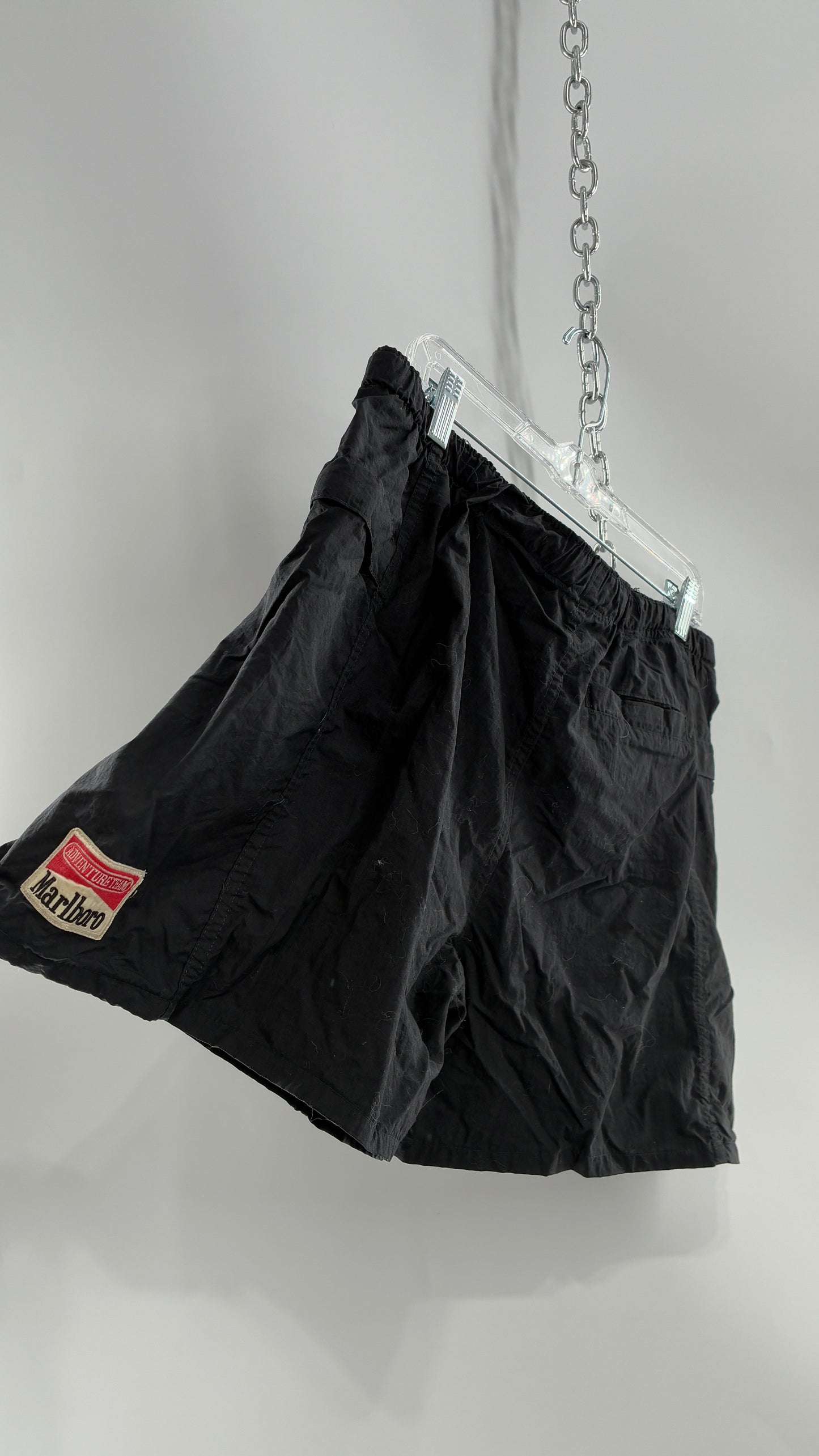 Vintage MARLBORO Men’s Shorts with Embroidered Badge Patch (Medium)