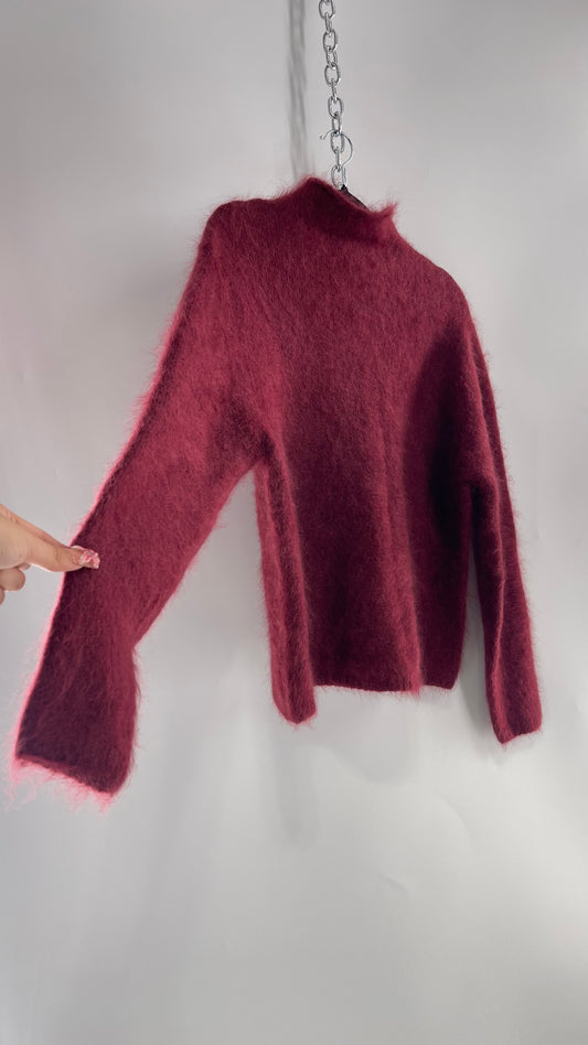 Vintage Amore 70% Mohair Raspberry Crimson Sweater (Large)