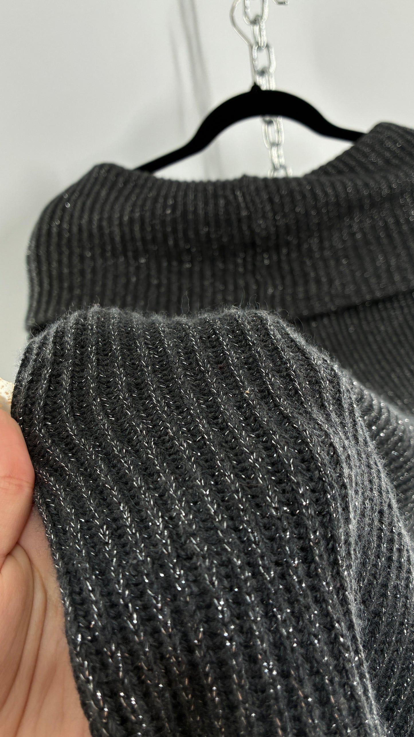 Vintage INC International Concepts Grey Silver Knit Off the Shoulder Dress with Tags Attached (Large)