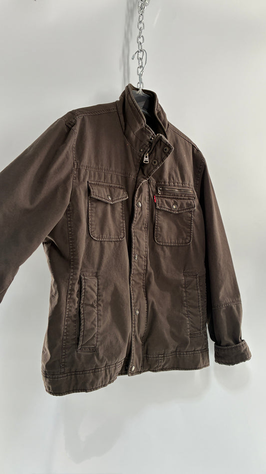 Vintage Men’s LEVI Brown Canvas Utility Jacket (XL)