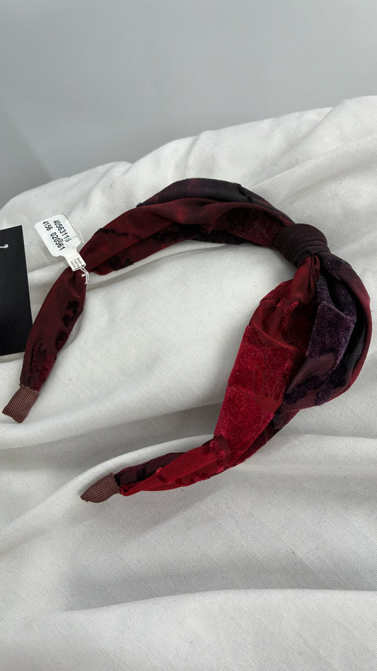 Free People Maroon Burgundy Velvet Headband with Tags Attached