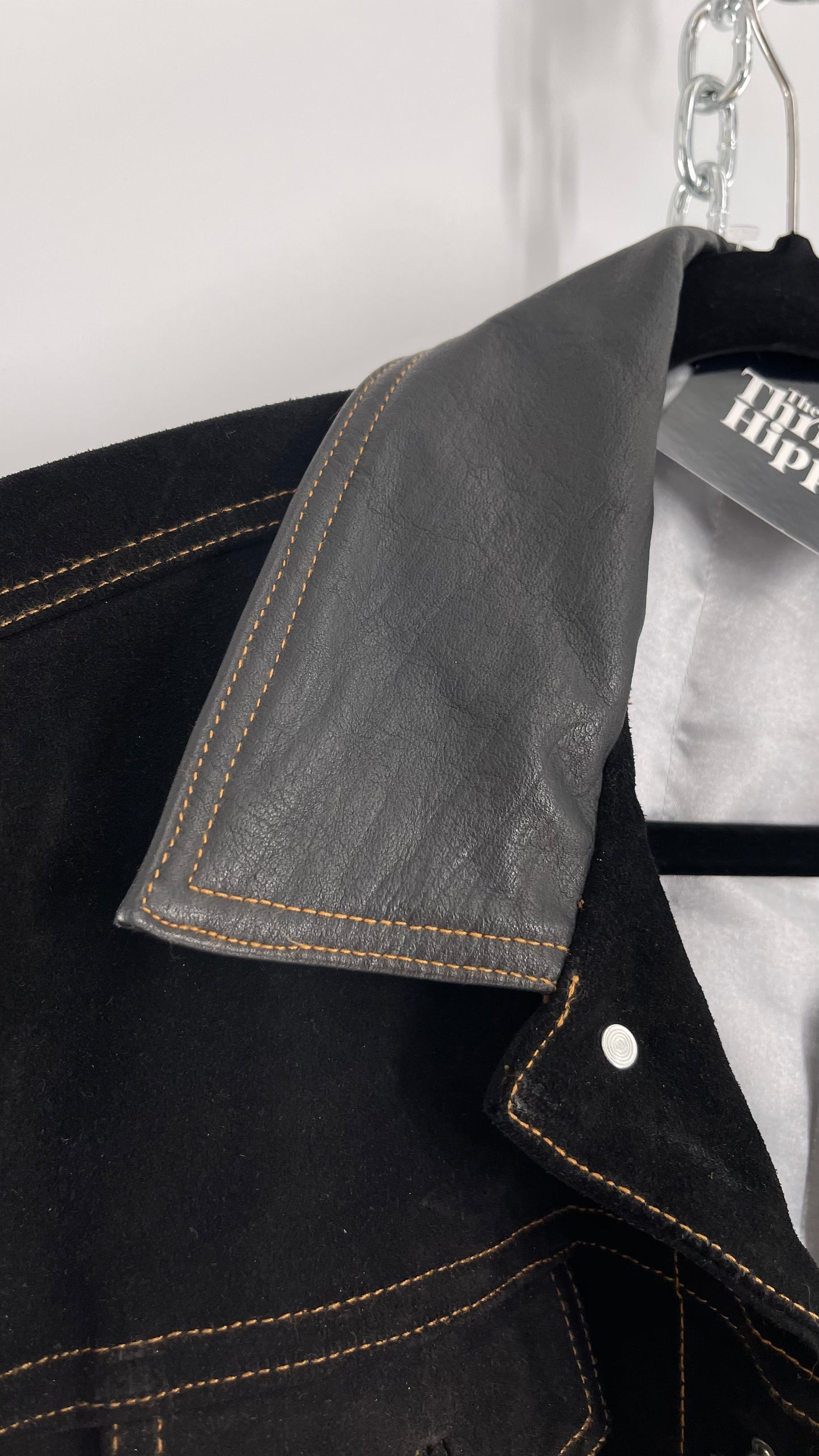 Vintage Extreme Black Suede Heavy Duty Cinematic Jacket (Medium)