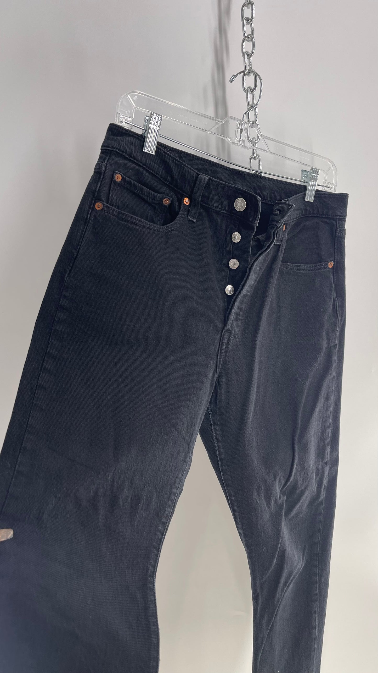 Vintage LEVI 501 Black Button Front Denim (30)