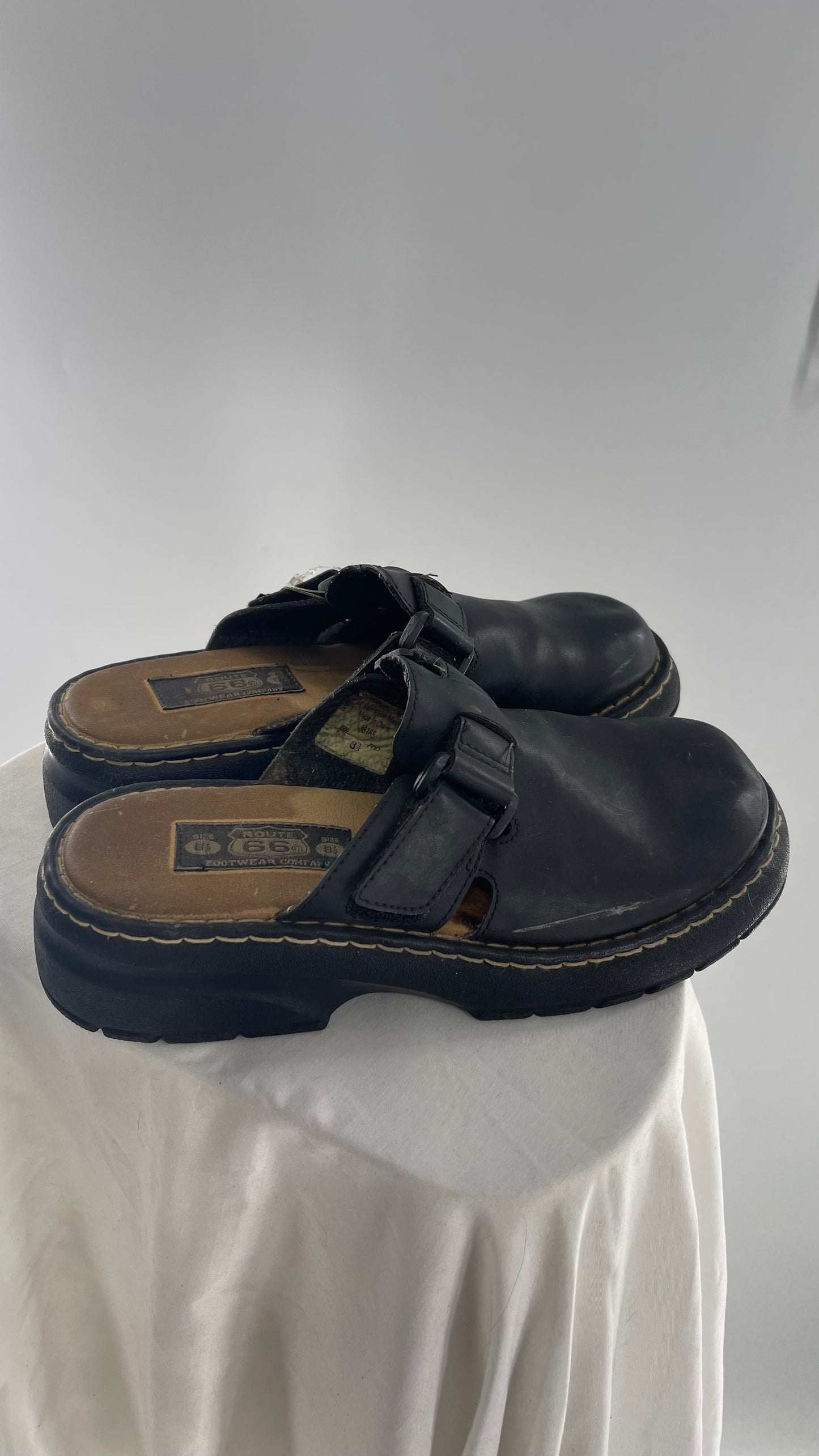 Vintage Route 66 Black Clogs (8.5)