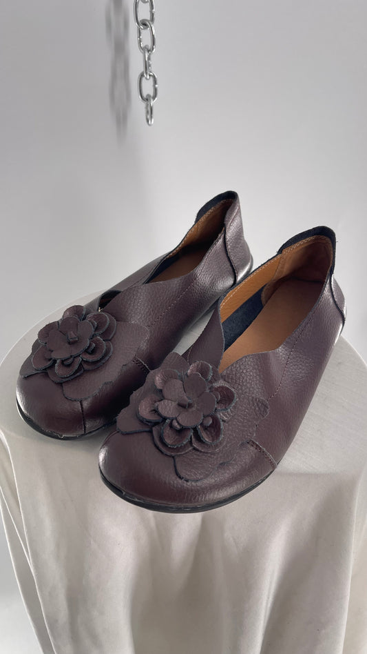 Vintage Leather Floral Flat (41)