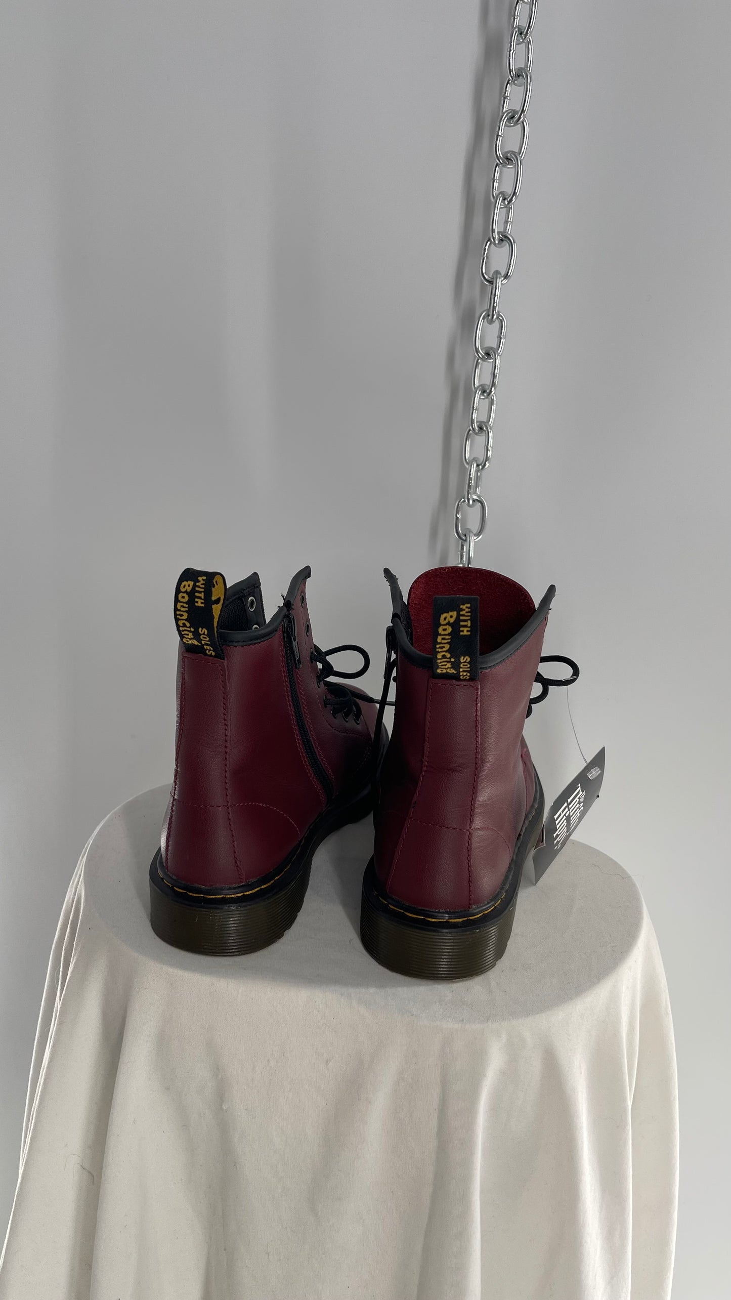 Dr.Martens Burgundy Boots with Side Zipper (5L)